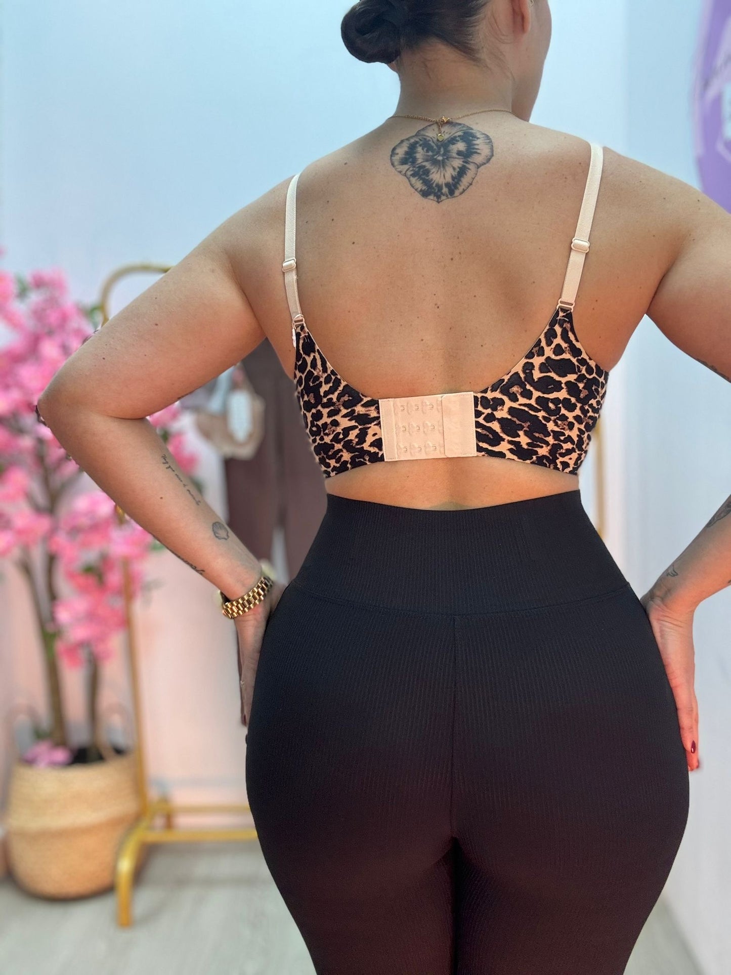 Sujetador Leopardo Tul Beige