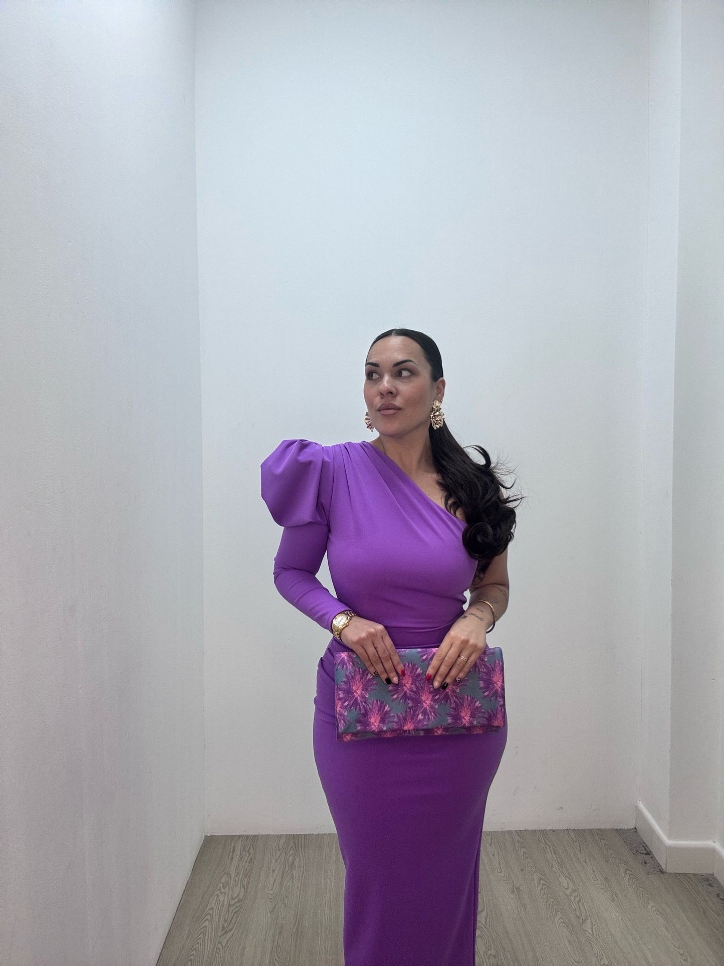Vestido Manga Lila