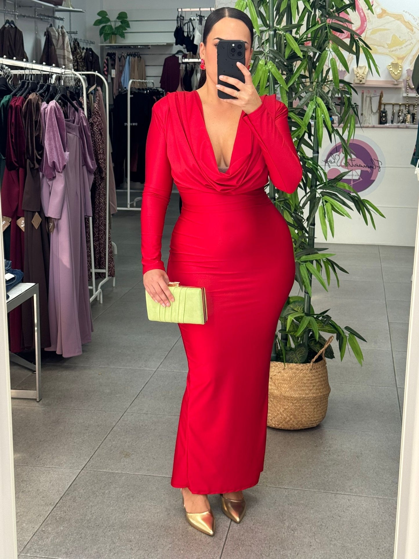Vestido Evento Rojo Largo