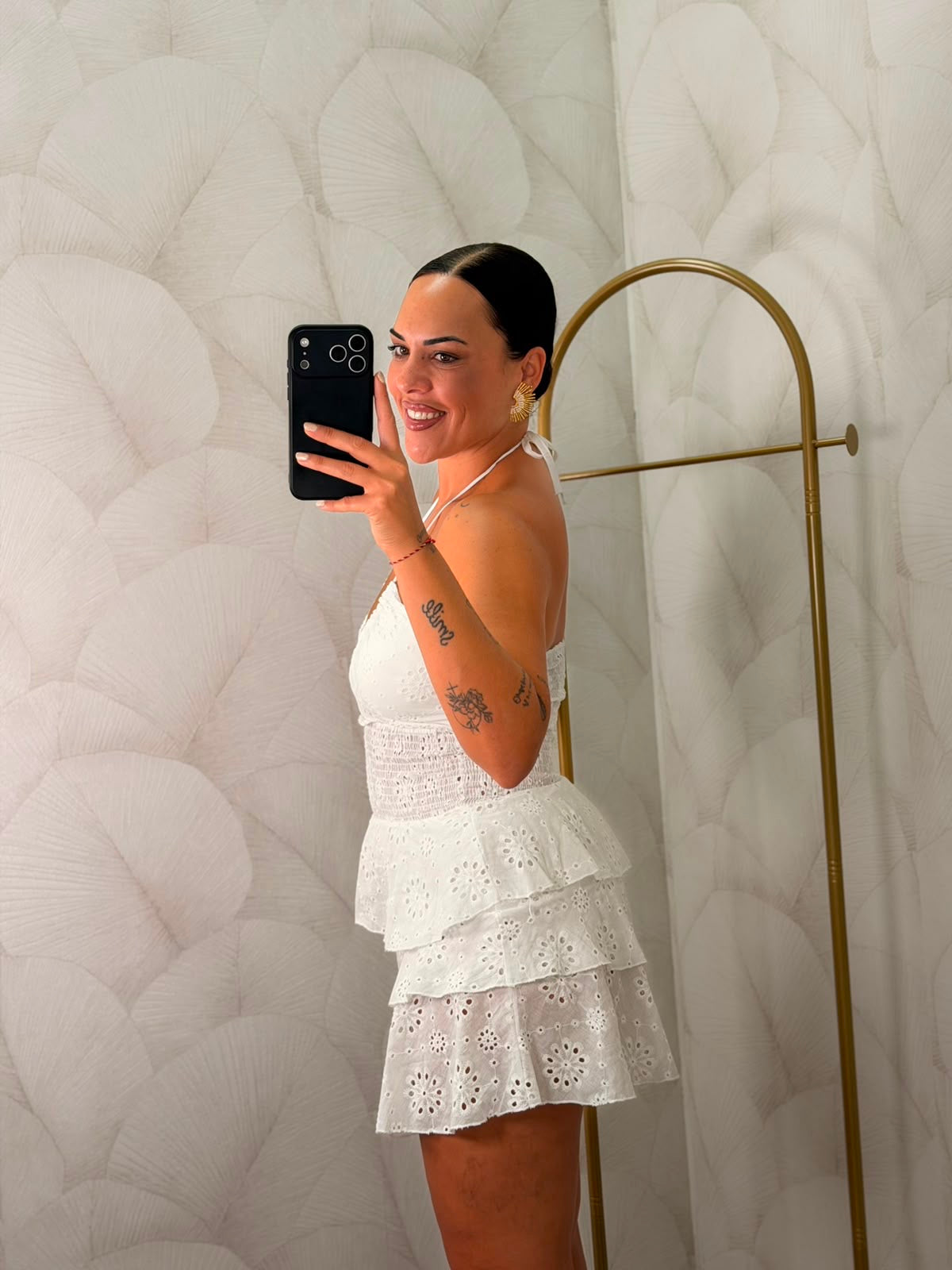 VESTIDO PERFORADO BLANCO