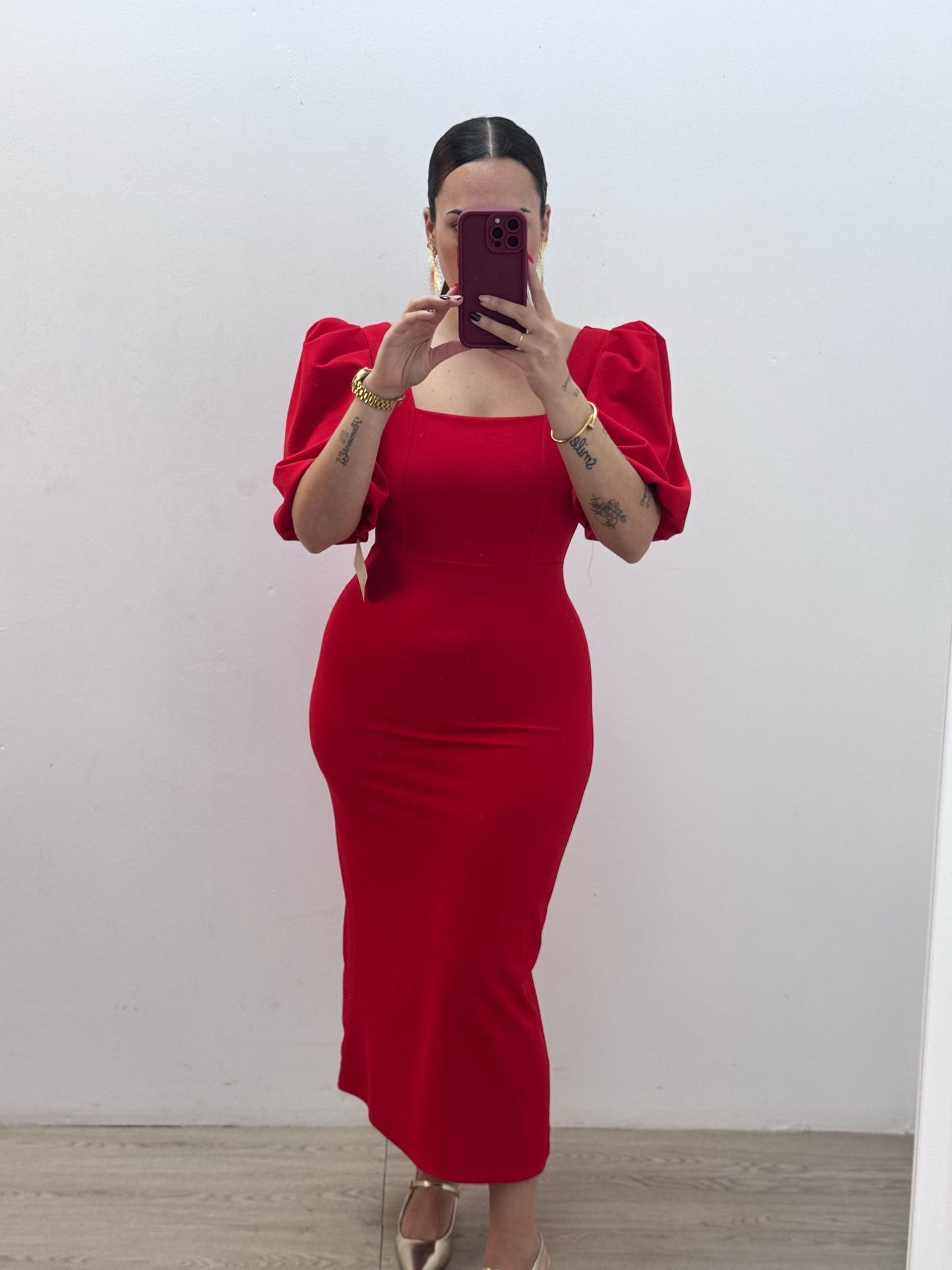 Vestido Escote Rojo