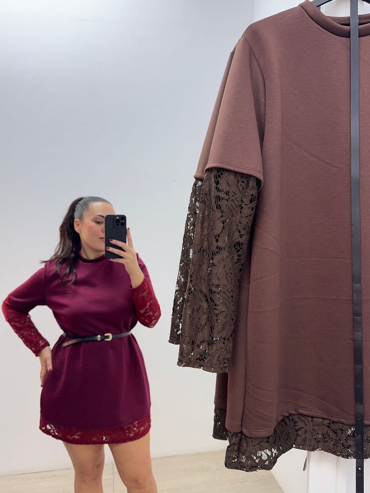 Vestido Camiseta Encaje