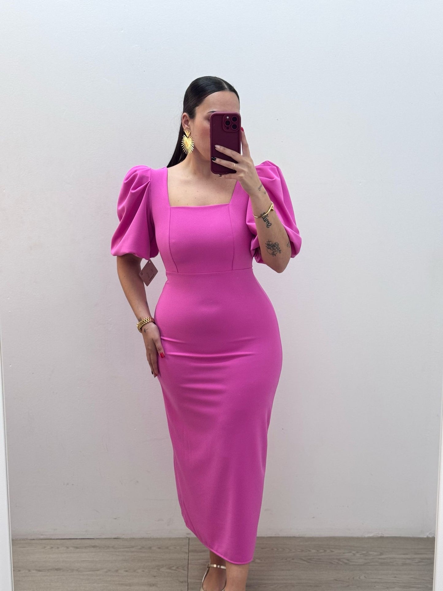 Vestido Escote Rosa