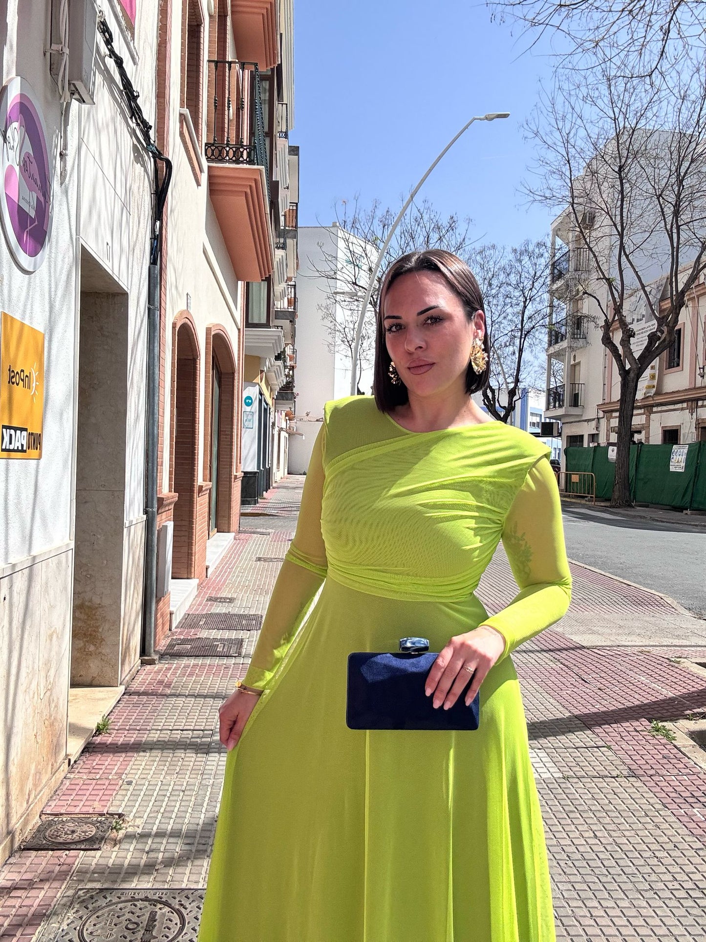 Vestido Tul Verde Lima