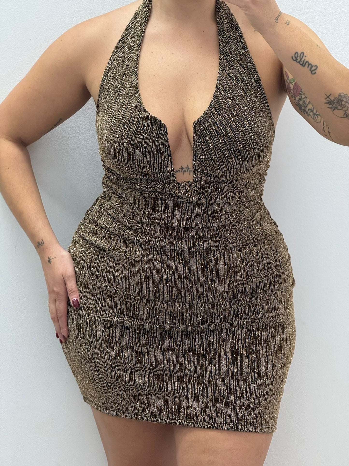 Vestido Escote Brillo