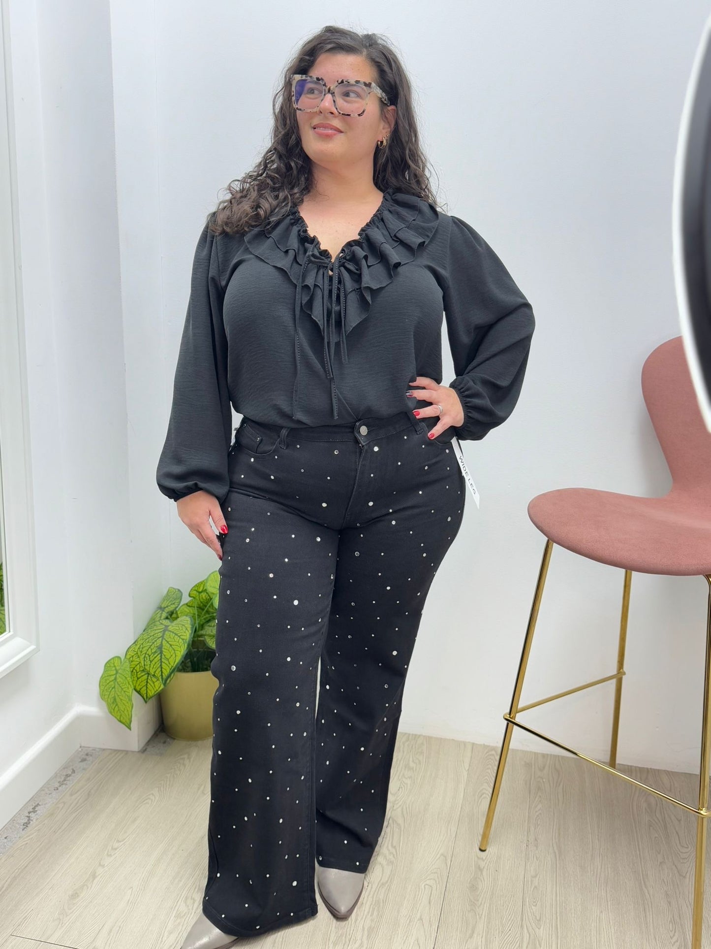 Pantalón Negro Brillitos