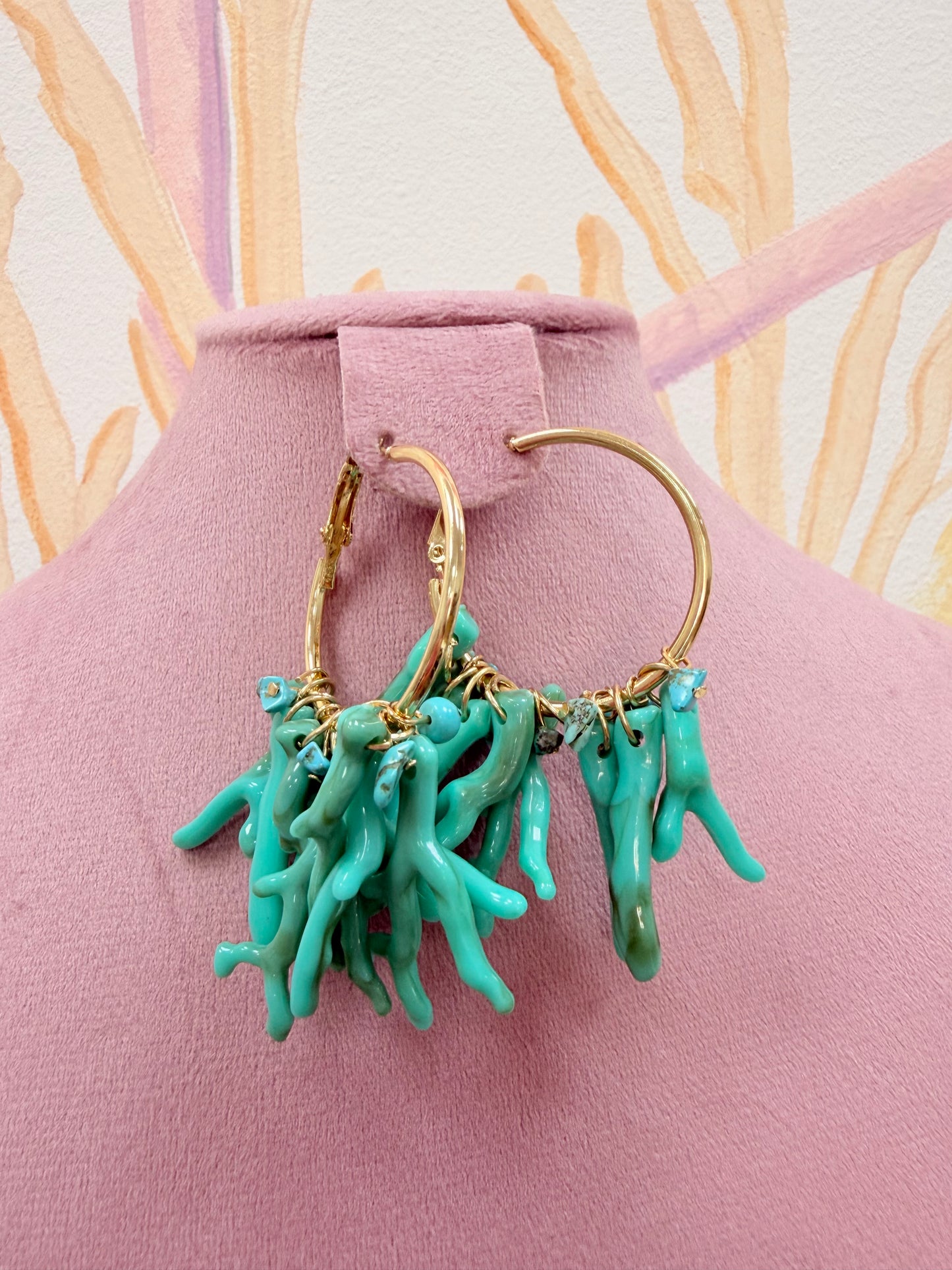 PENDIENTES ARO CORALES