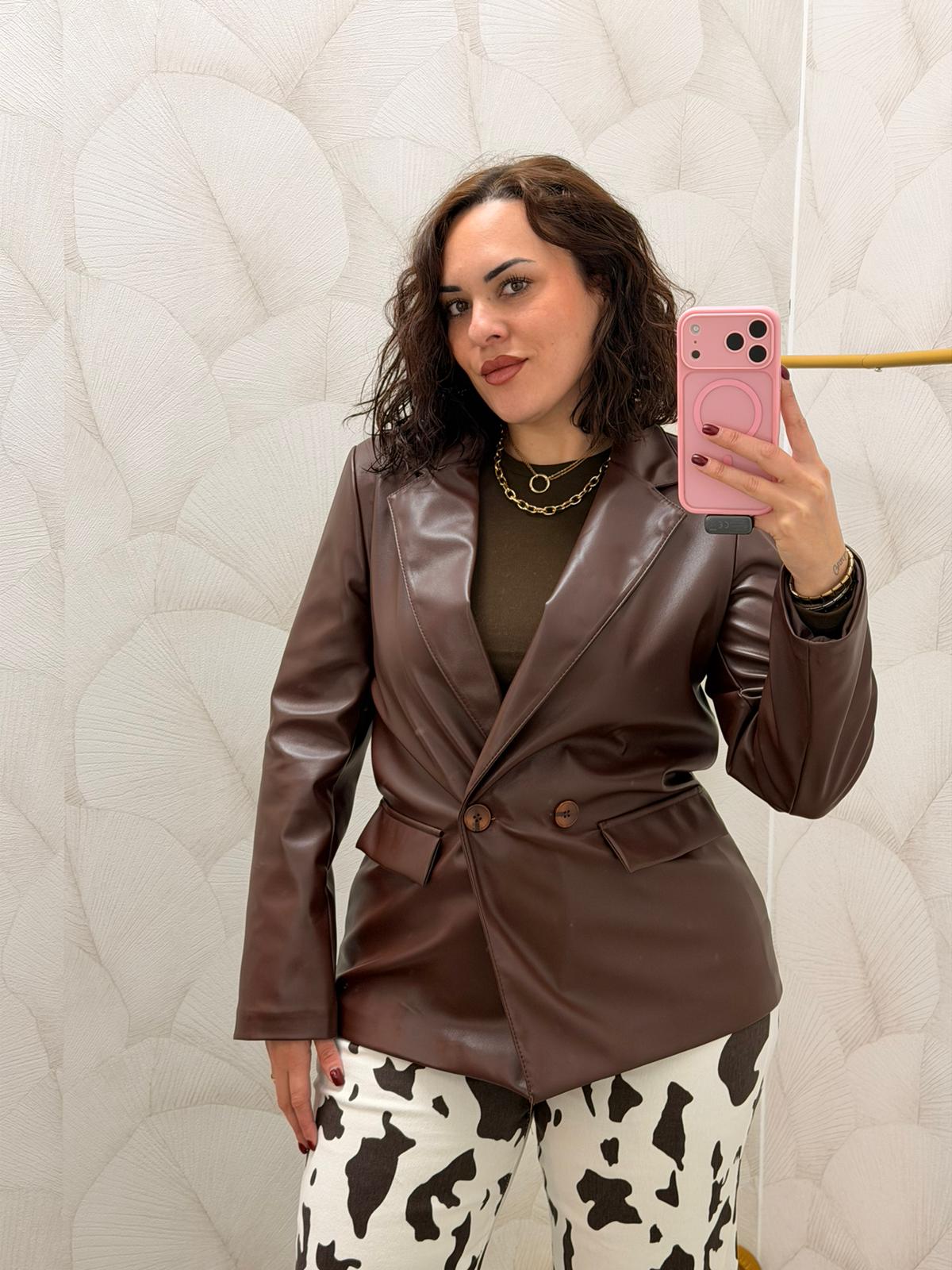 Blazer Polipiel Marrón