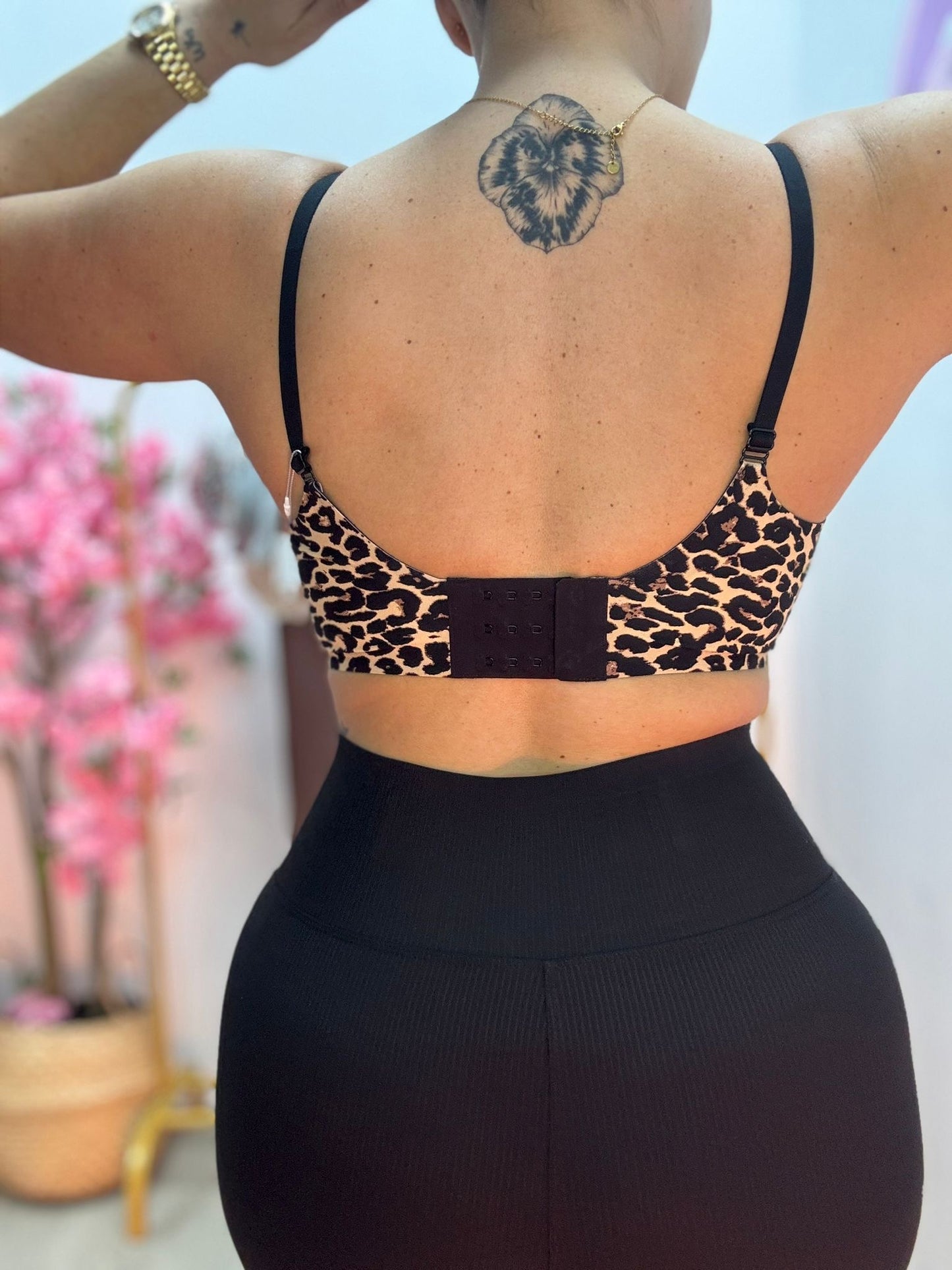 Sujetador Leopardo Tul Negro