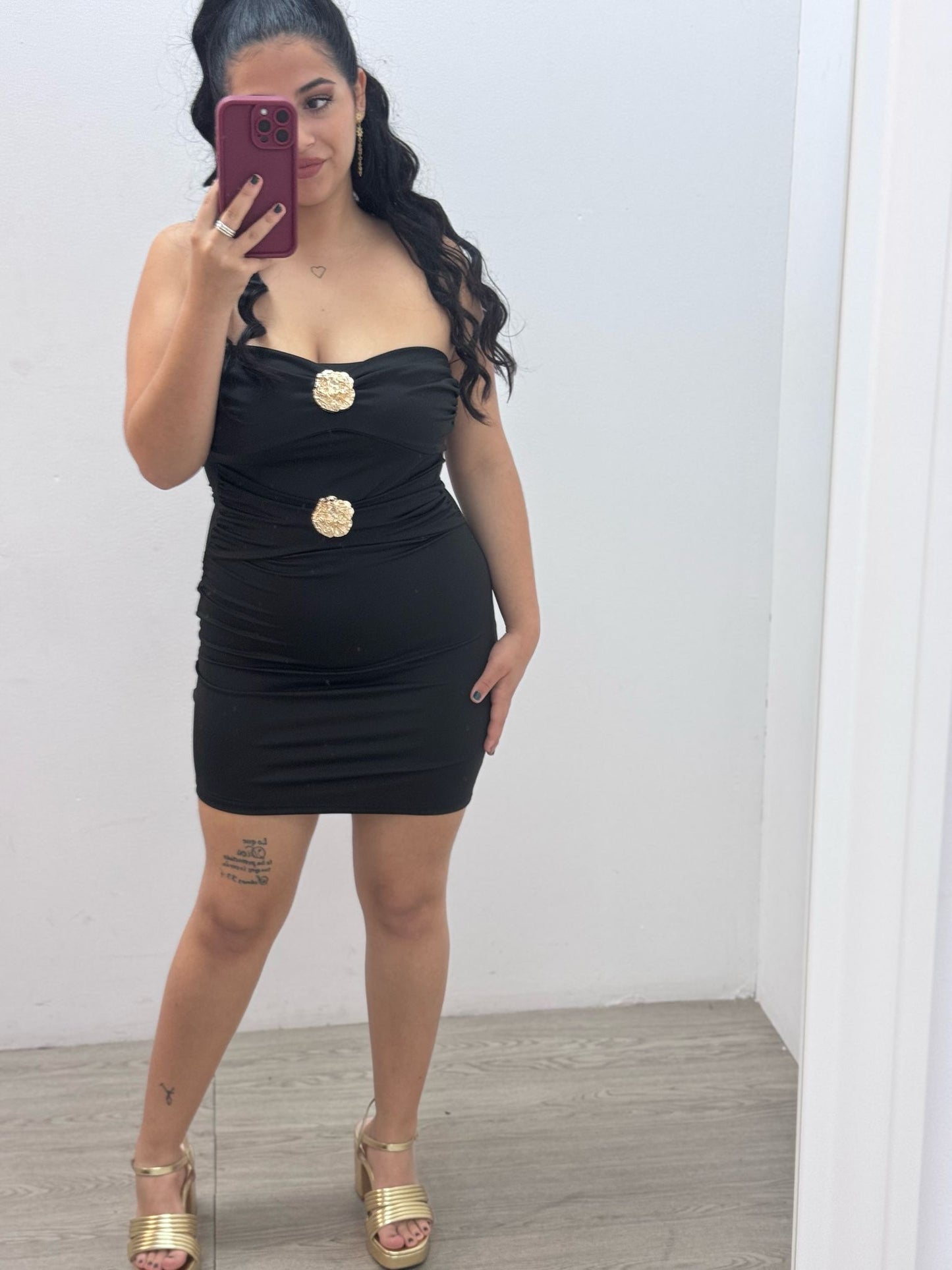 Vestido Negro Apliques