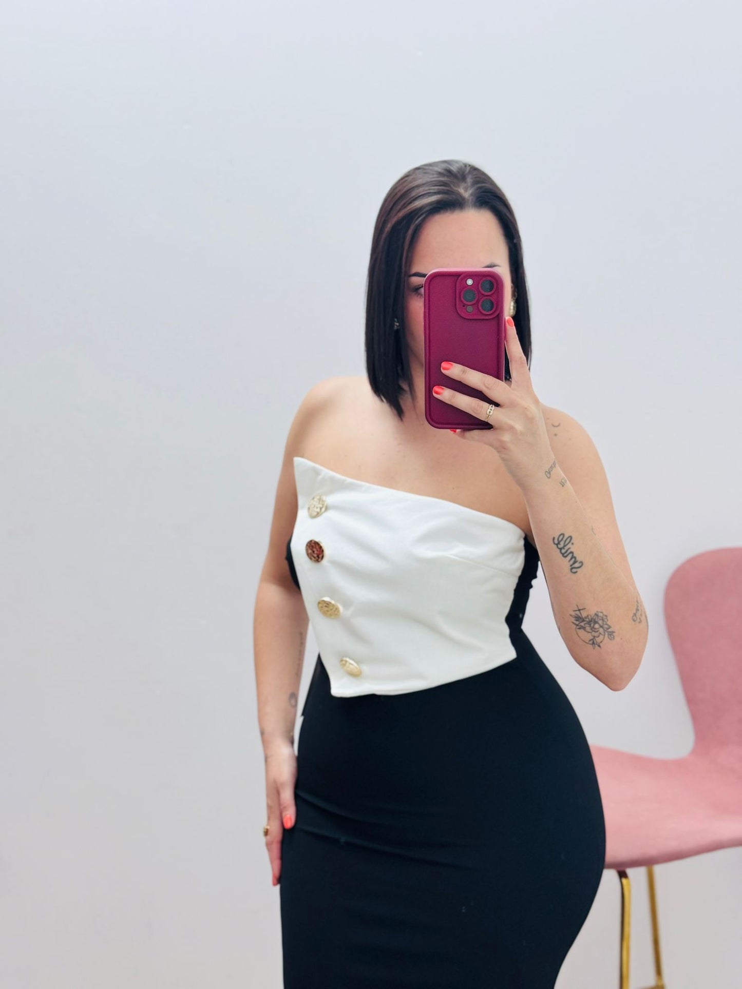 Vestido Blanco y Negro
