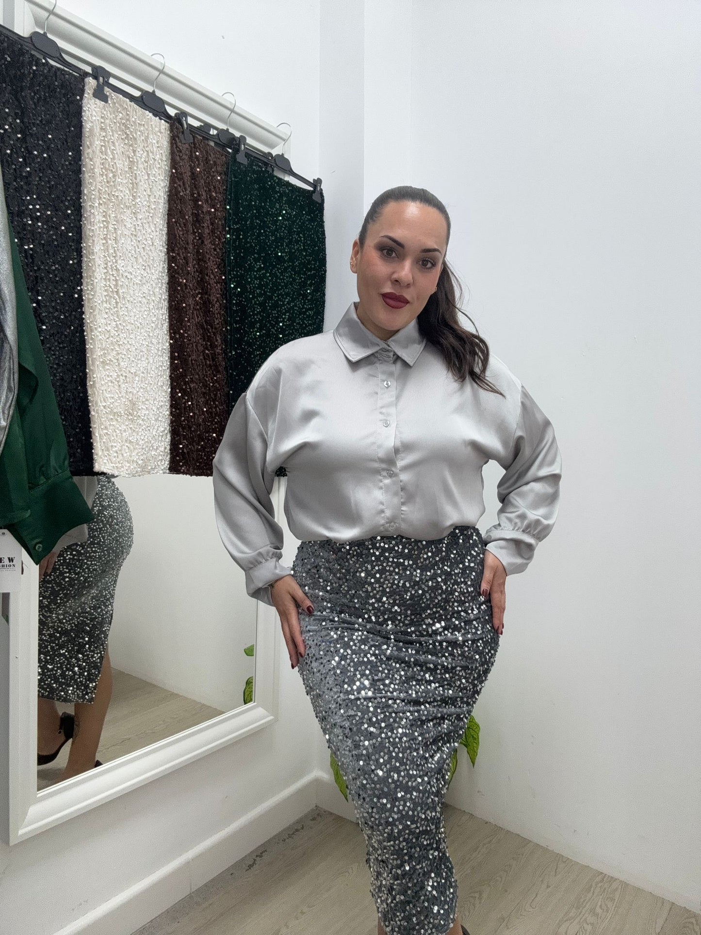 Falda Terciopelo Lentejuelas