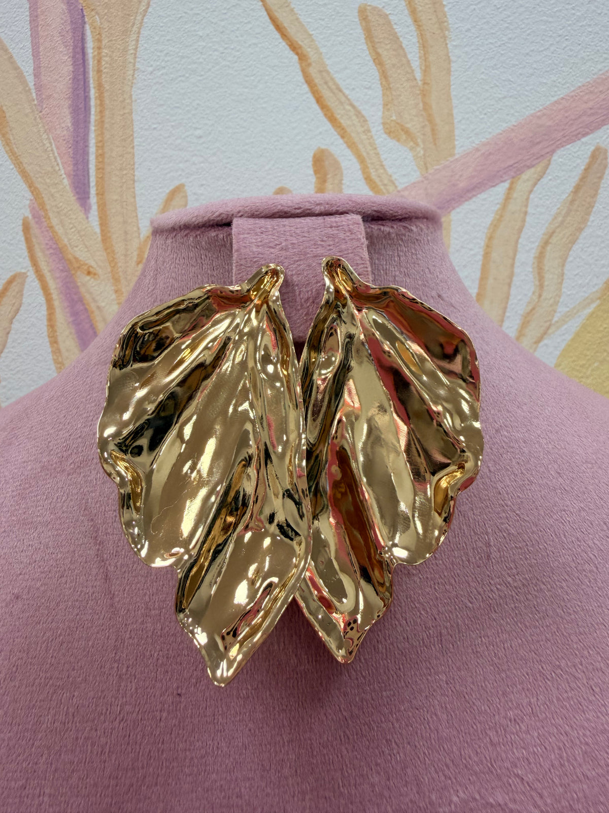 PENDIENTES HOJA DORADO