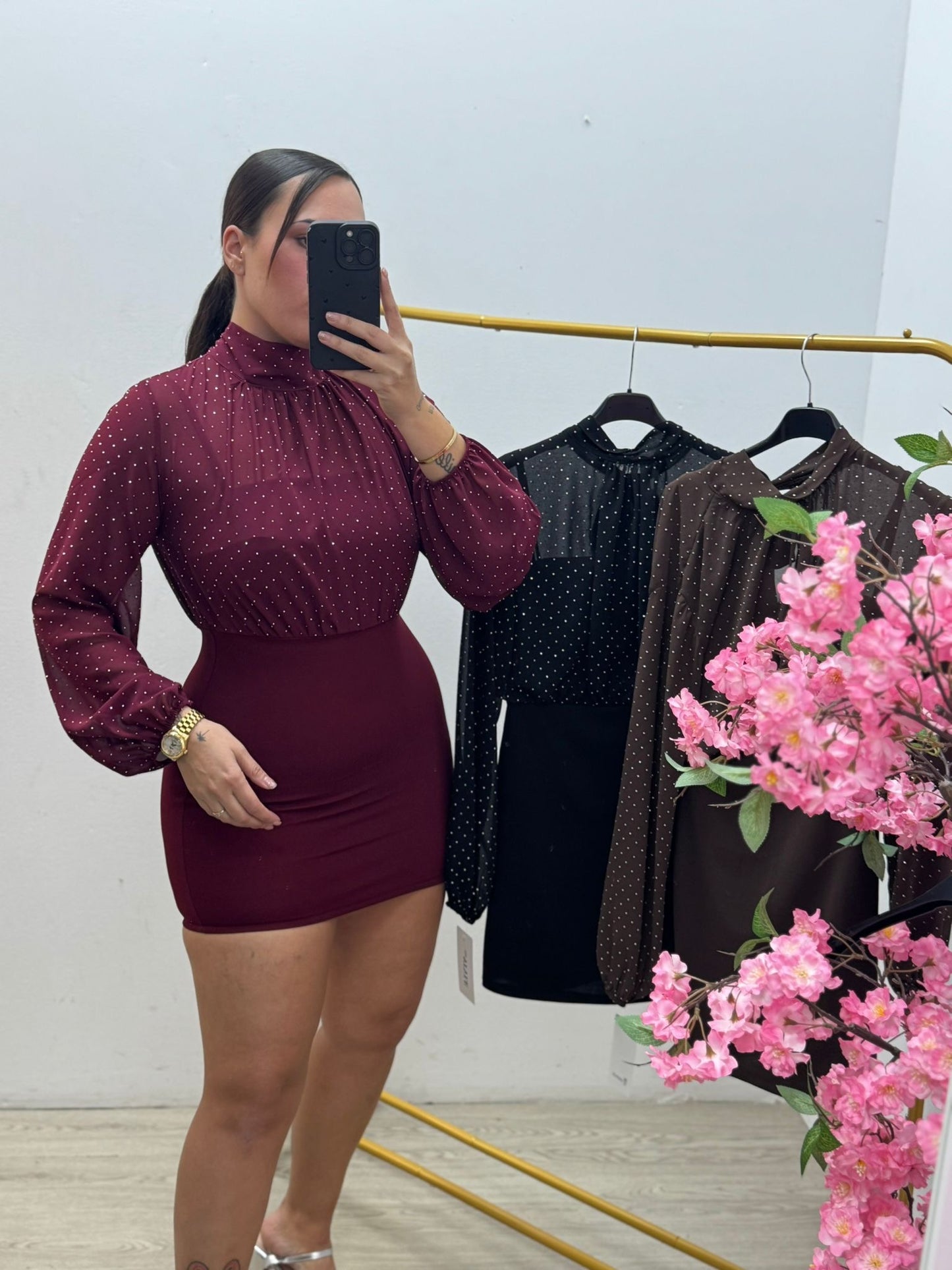 Vestido Combinado Gasa Brillitos