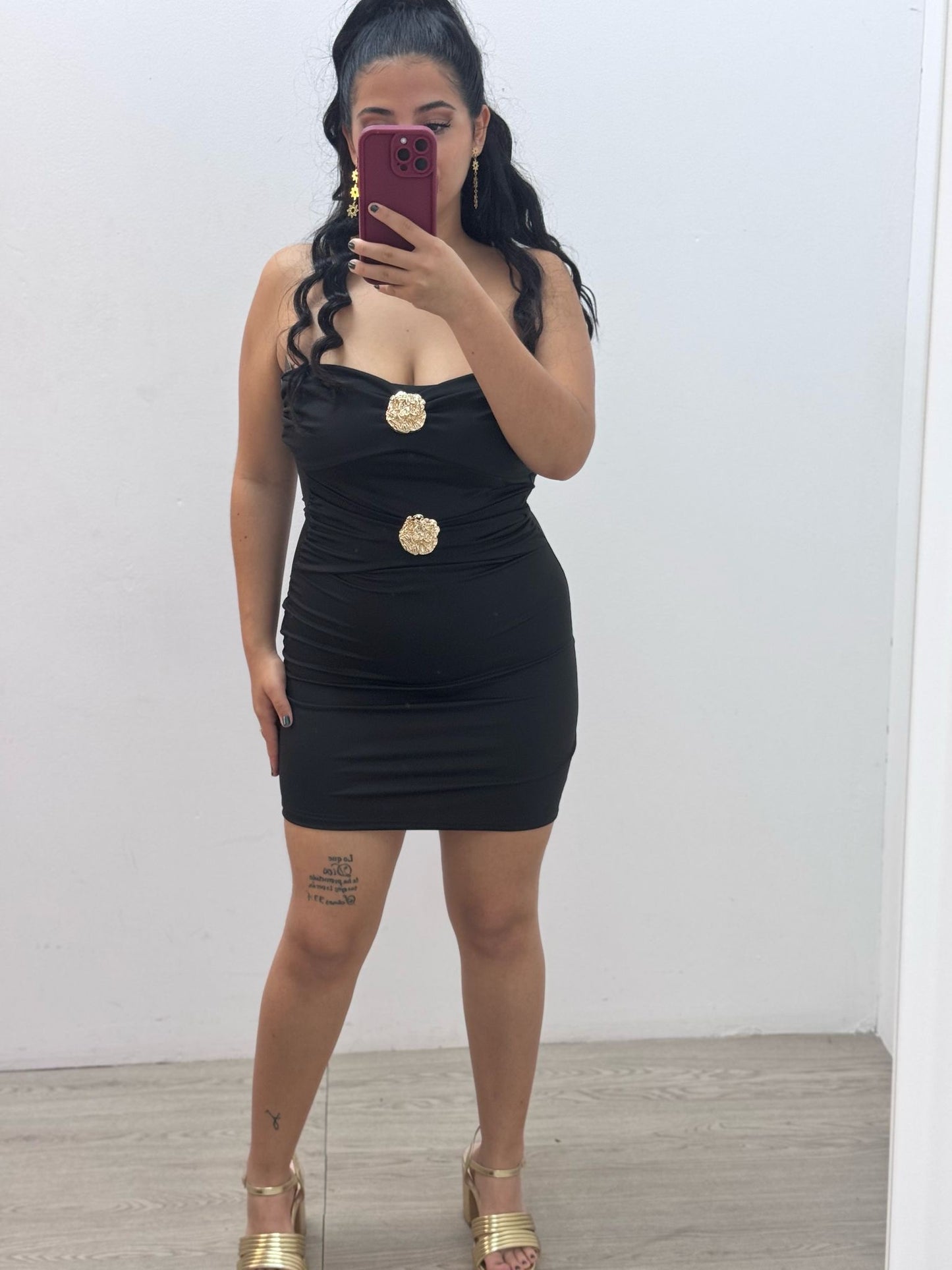 Vestido Negro Apliques