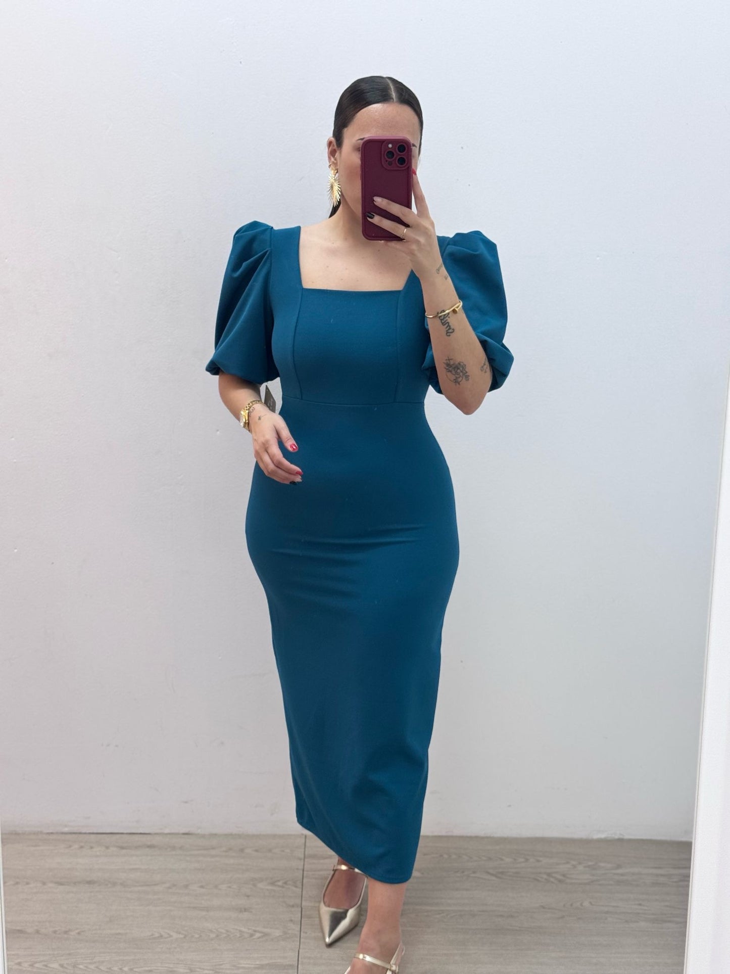 Vestido Escote Azul
