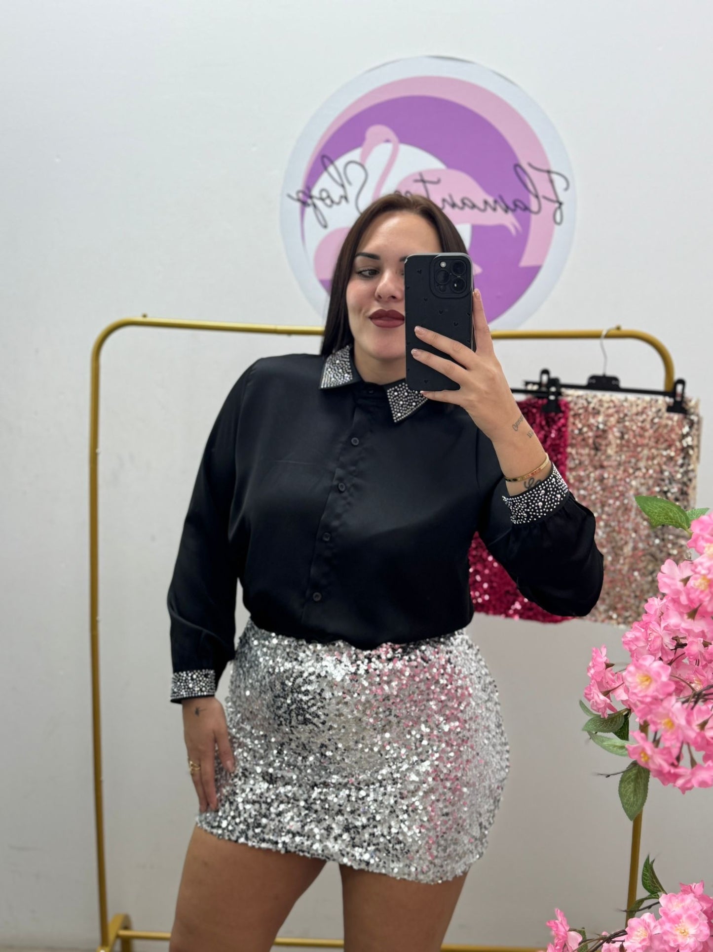 Camisa Negra Brillitos