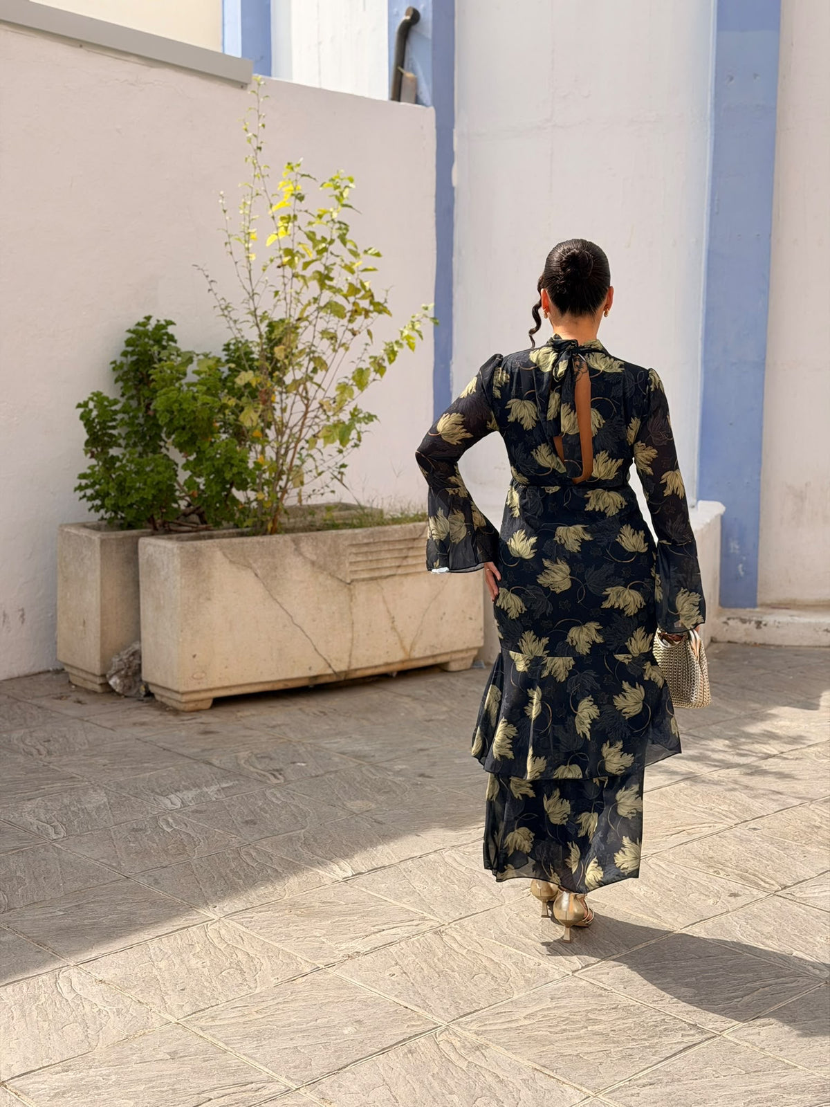 VESTIDO VOLANTES GASA ESTAMPADO