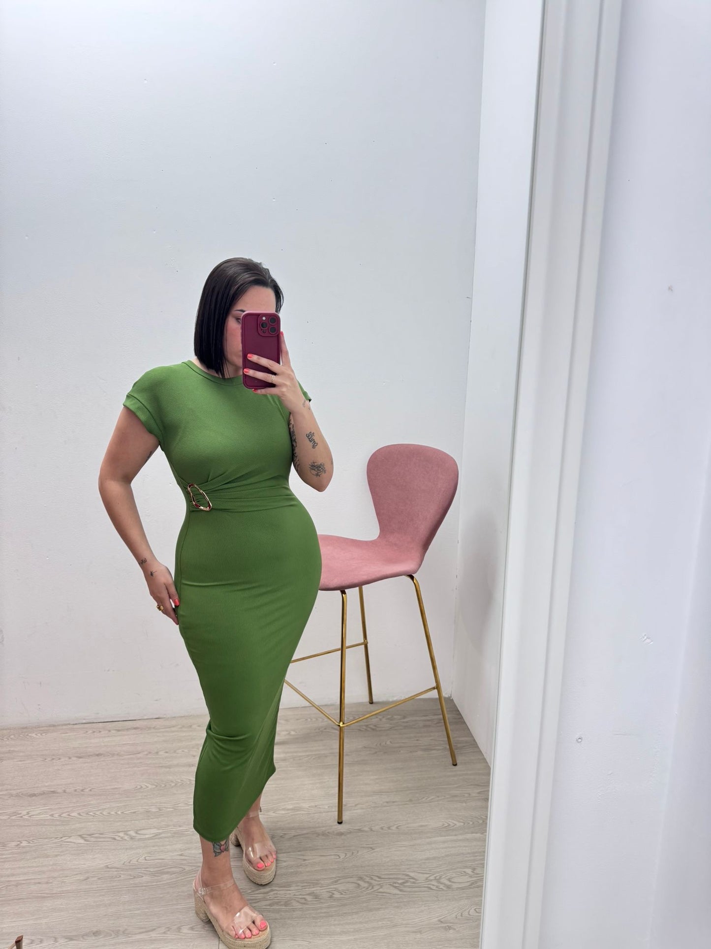 Vestido Canalé Verde