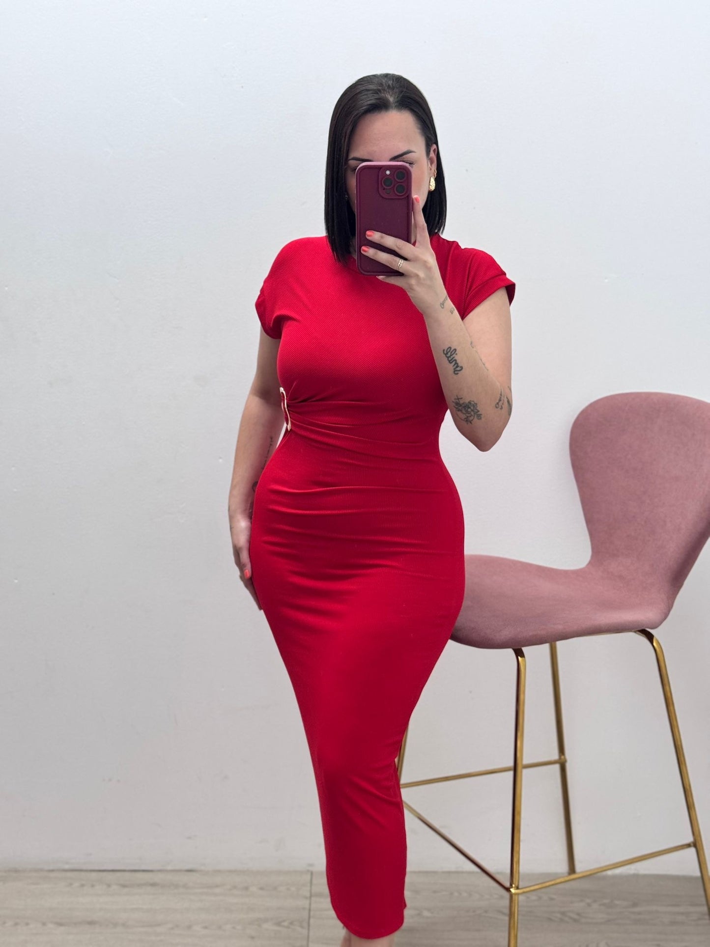 Vestido Canalé Rojo
