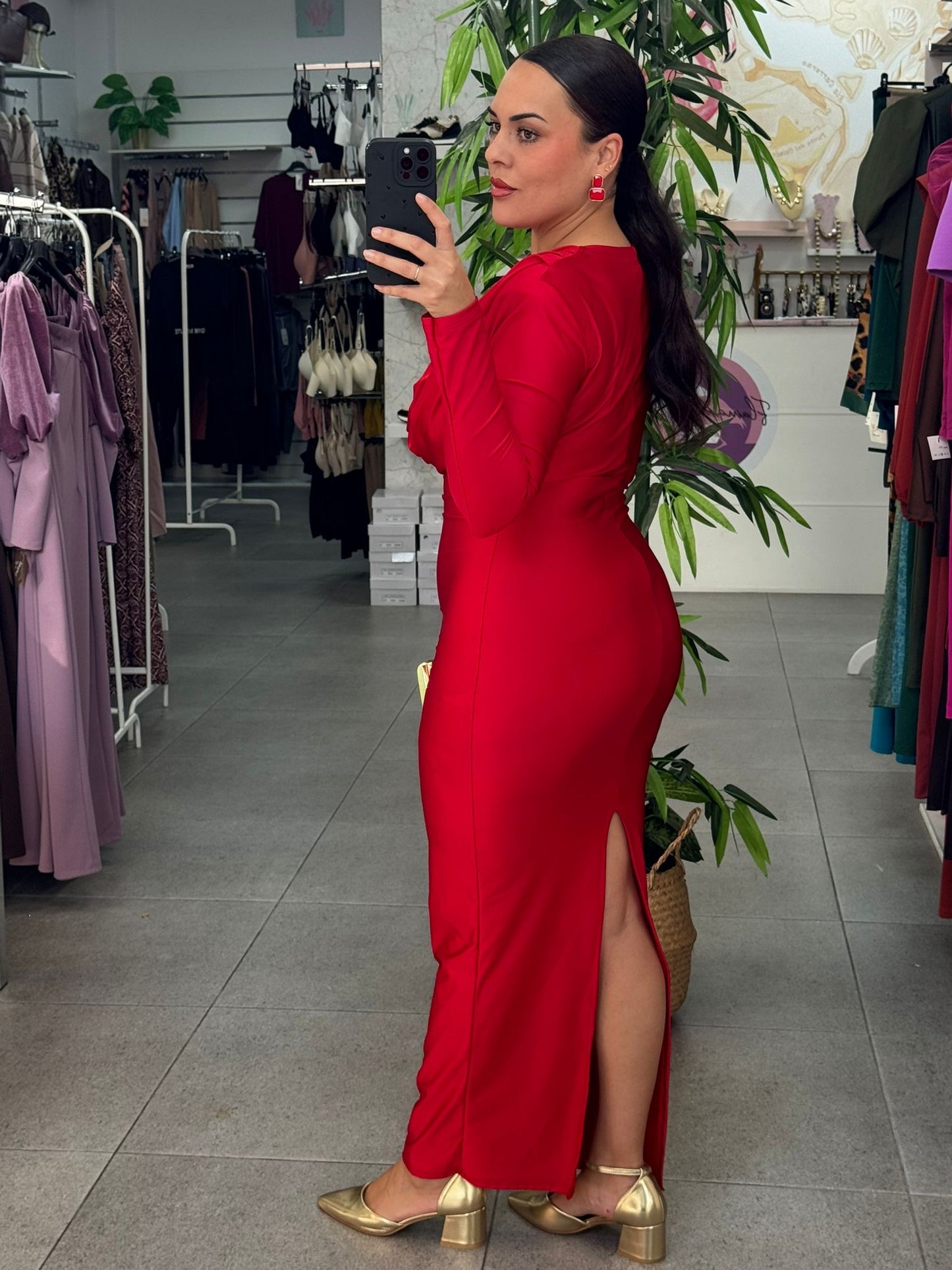 Vestido Evento Rojo Largo