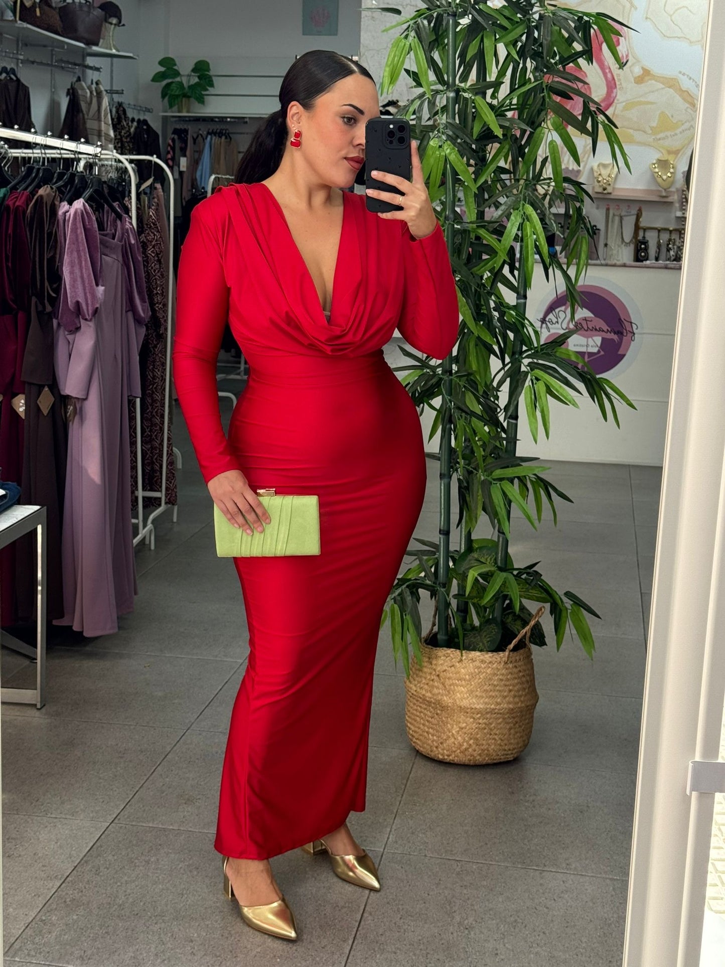 Vestido Evento Rojo Largo