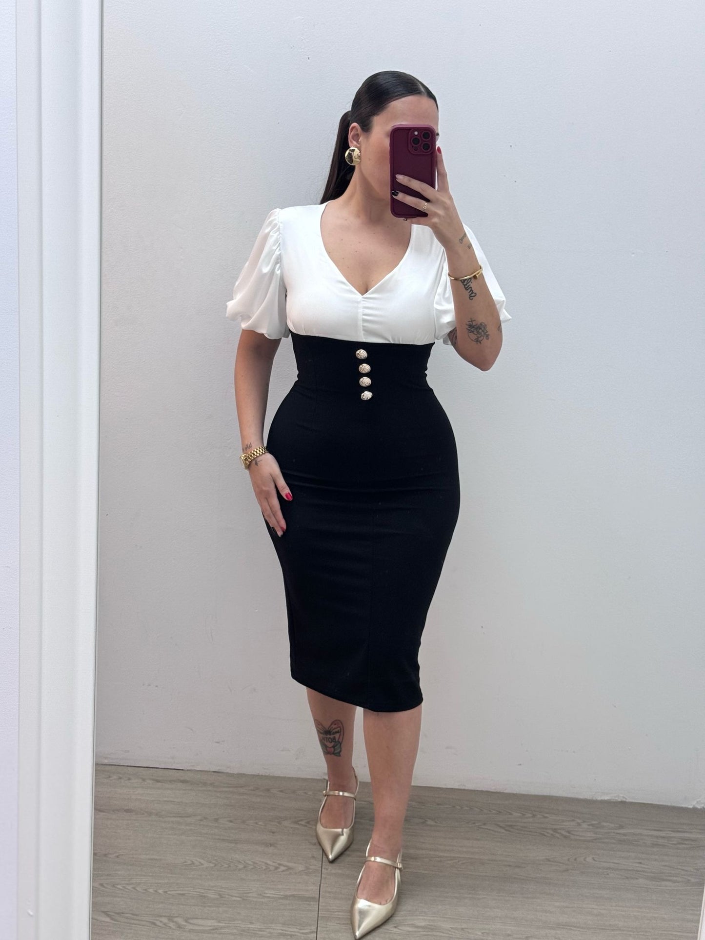 Vestido Blanco y Negro