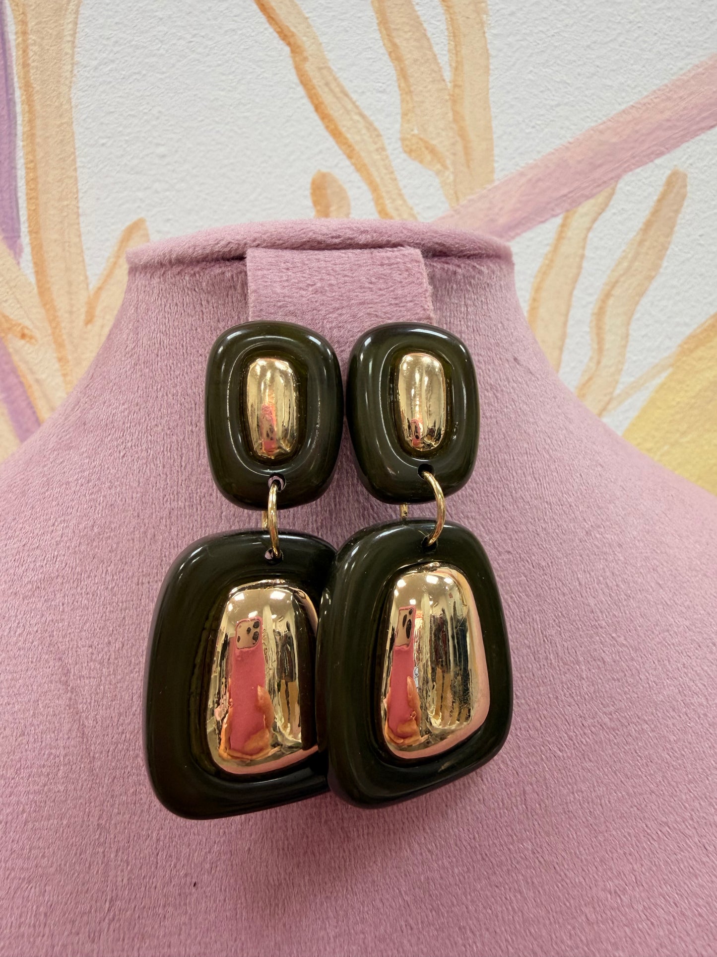 PENDIENTES VERDE OSCURO