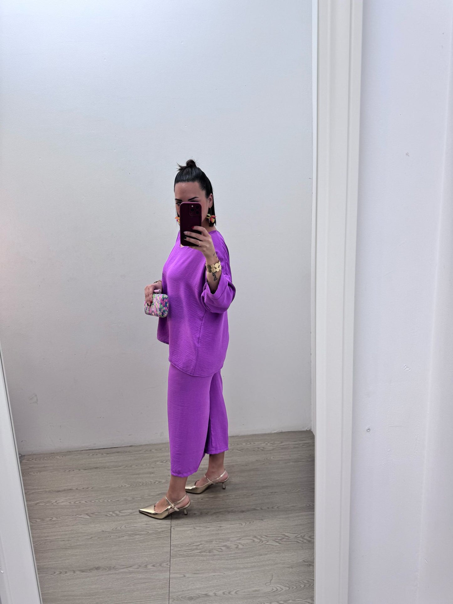 Conjunto Camisa y Pantalón Morado