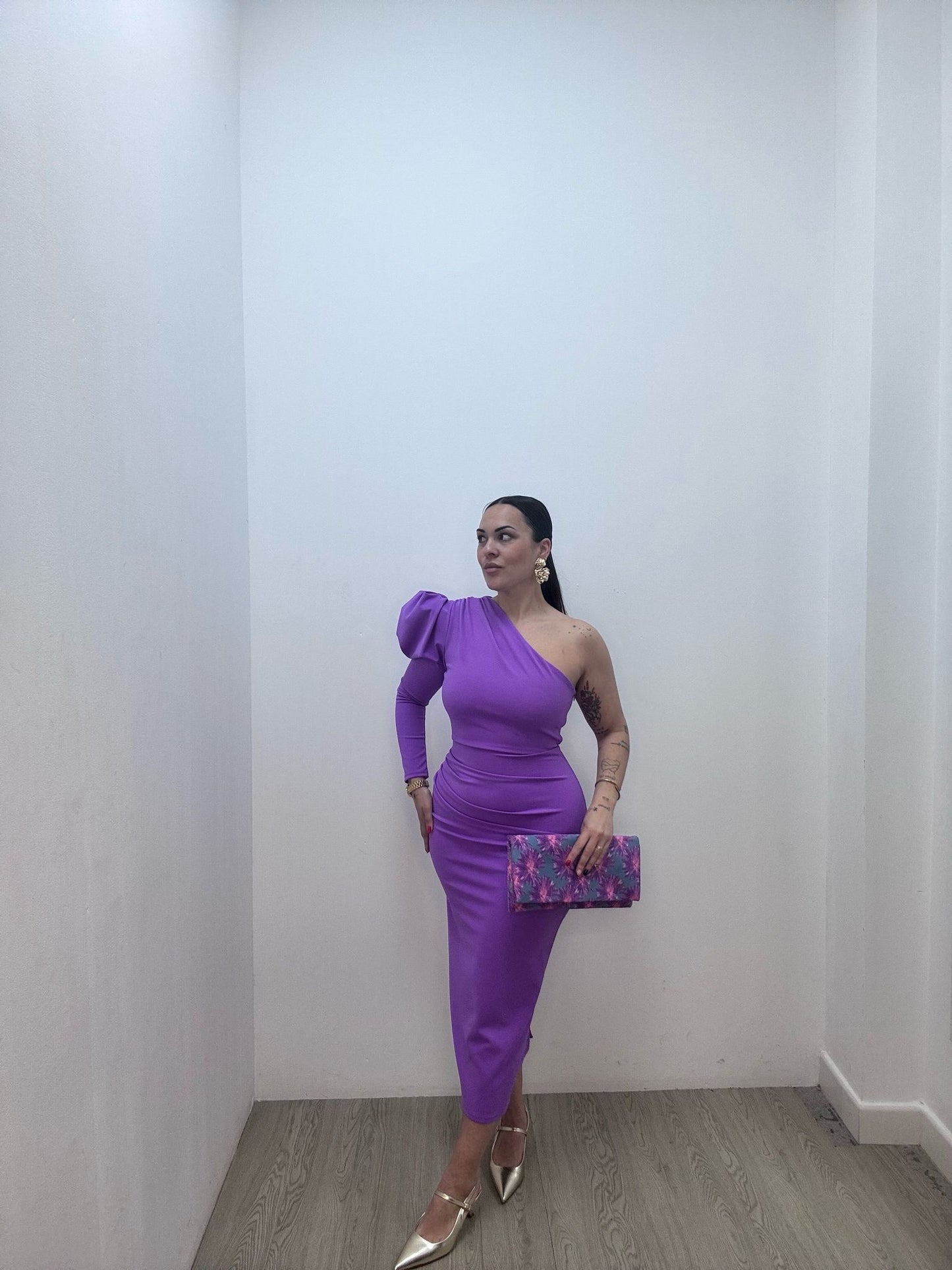 Vestido Manga Lila