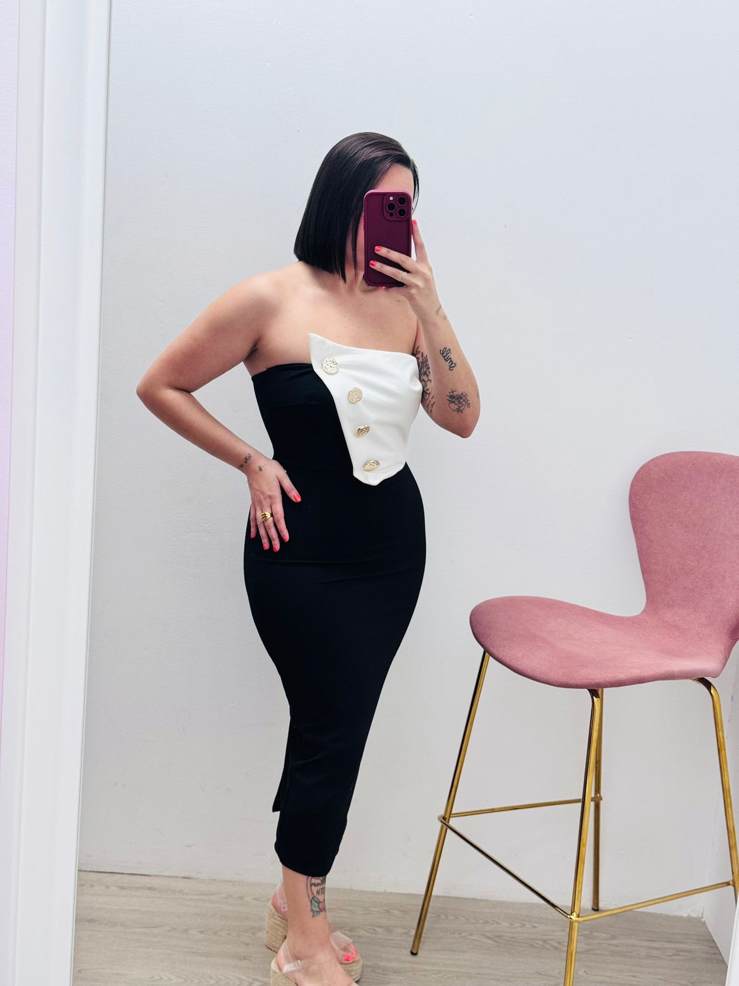 Vestido Blanco y Negro