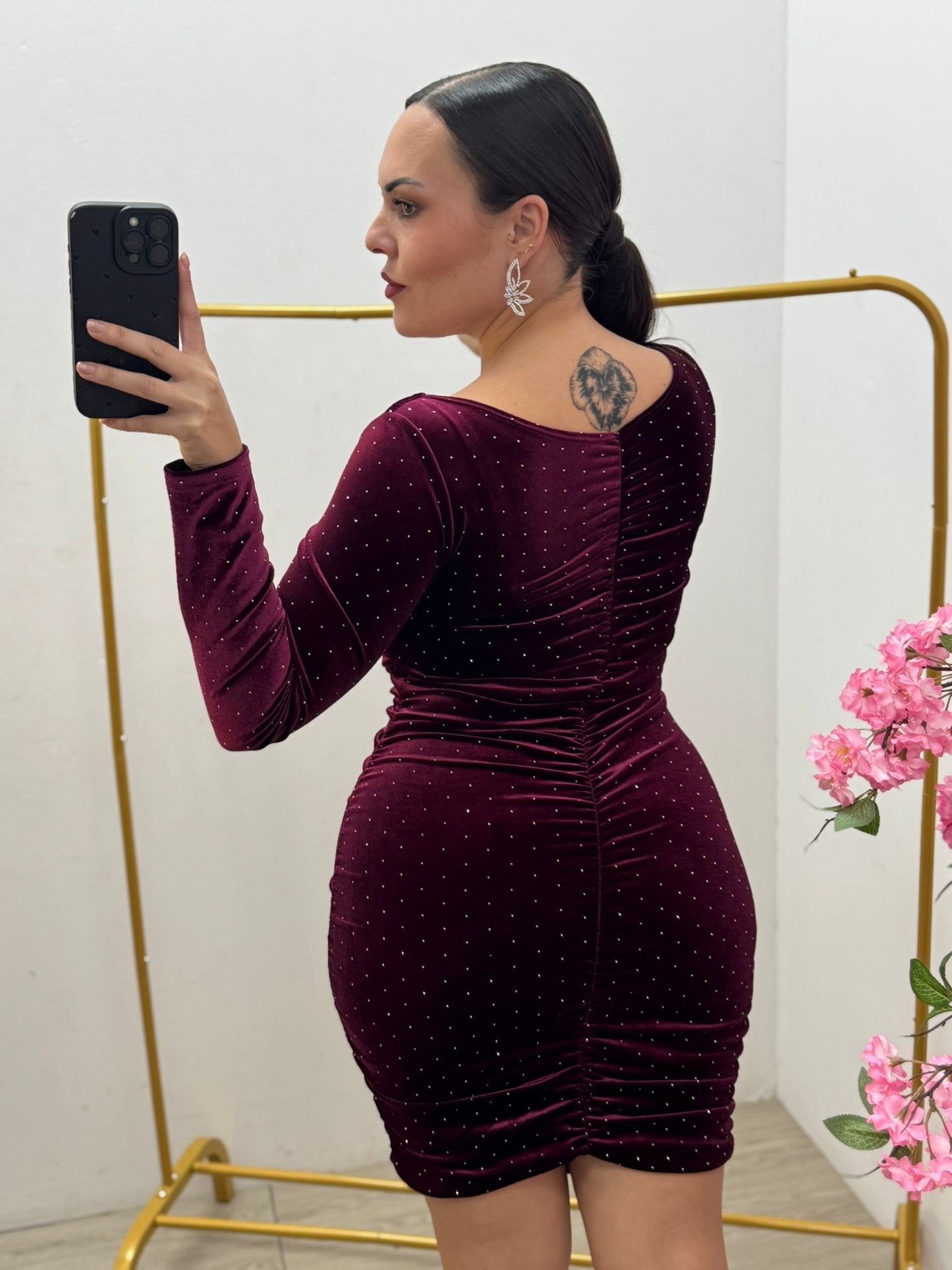 Vestido Burdeos Brillito