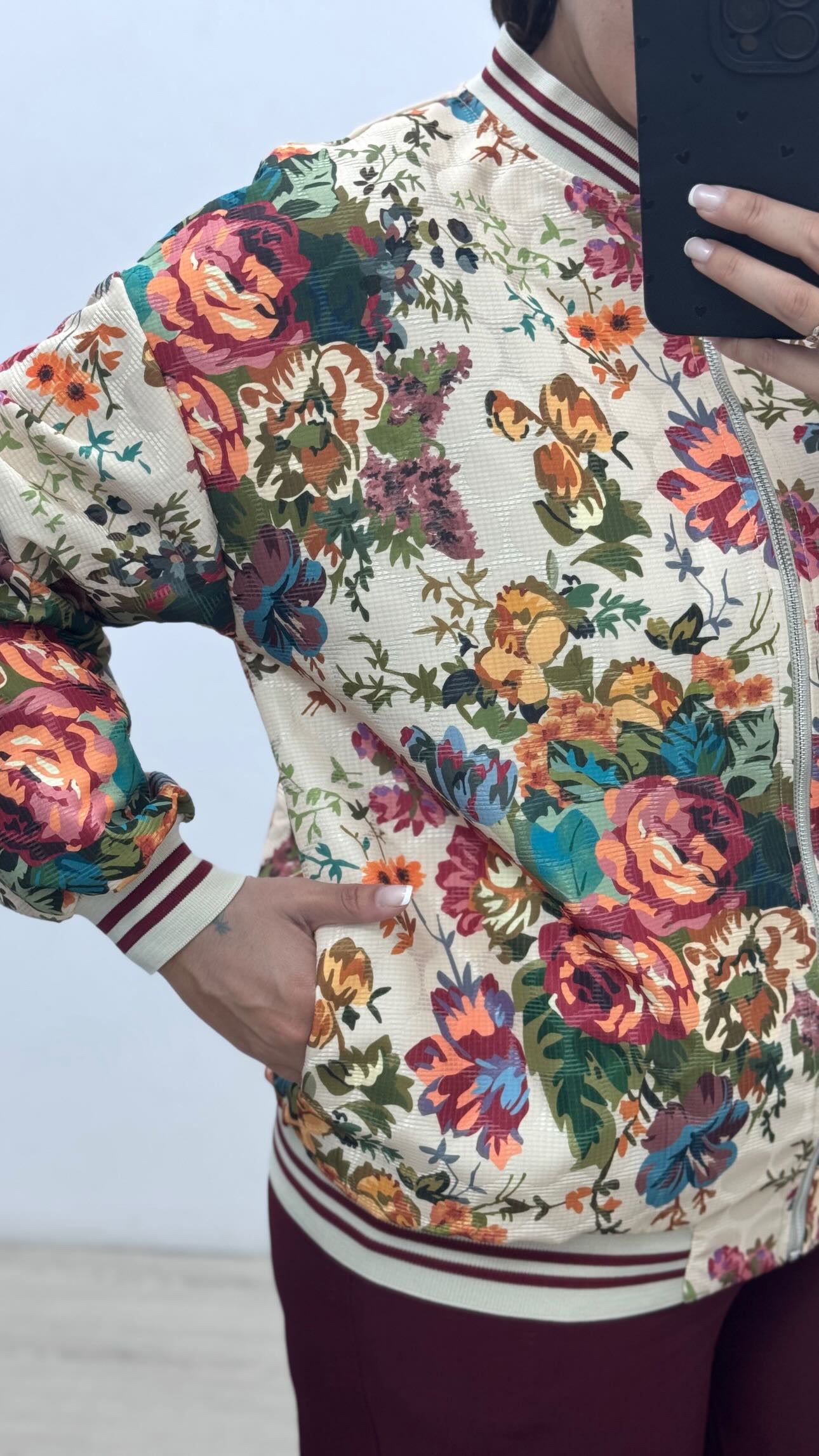 Chaqueta Bomber Flores