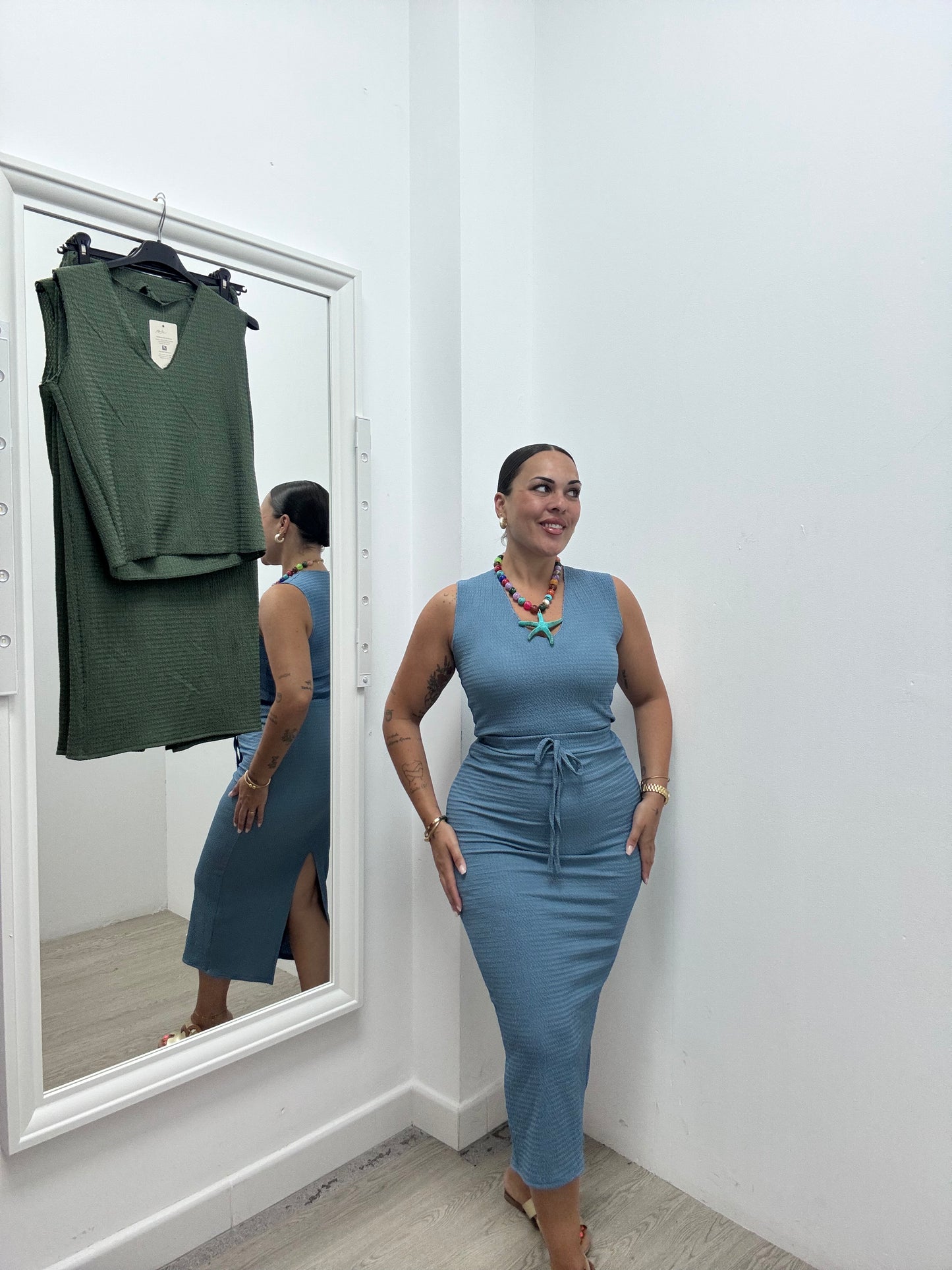 Conjunto crepé elástico