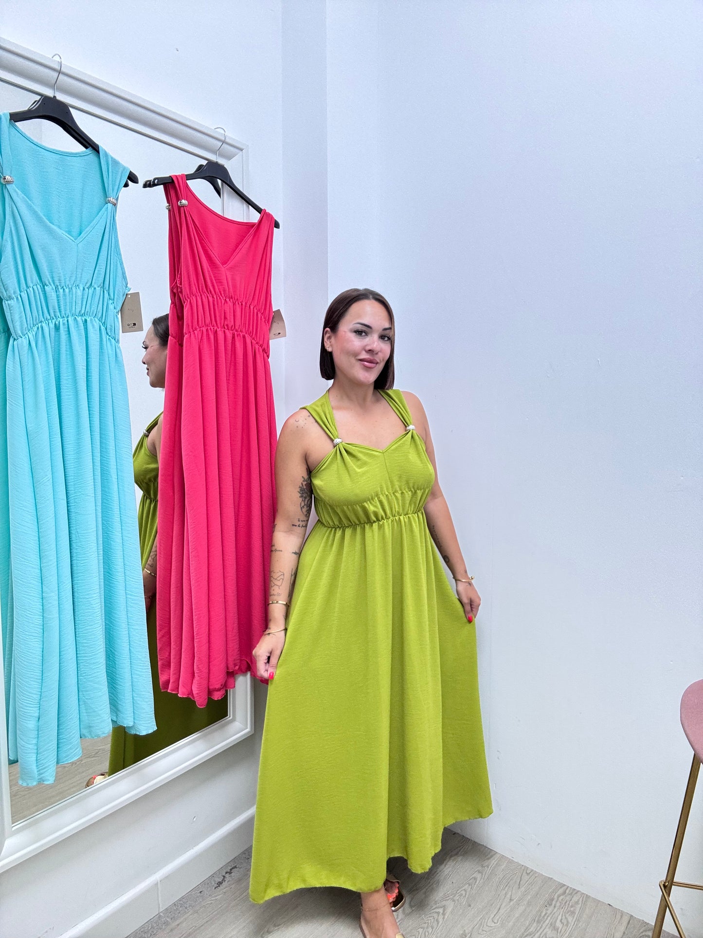 Vestido detalle plata