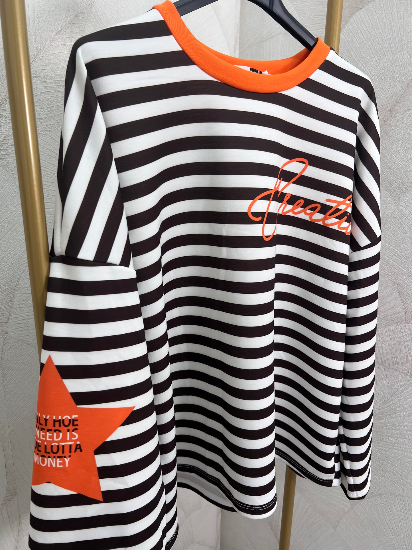 SUDADERAS RALLAS MARRÓN CREATIVE