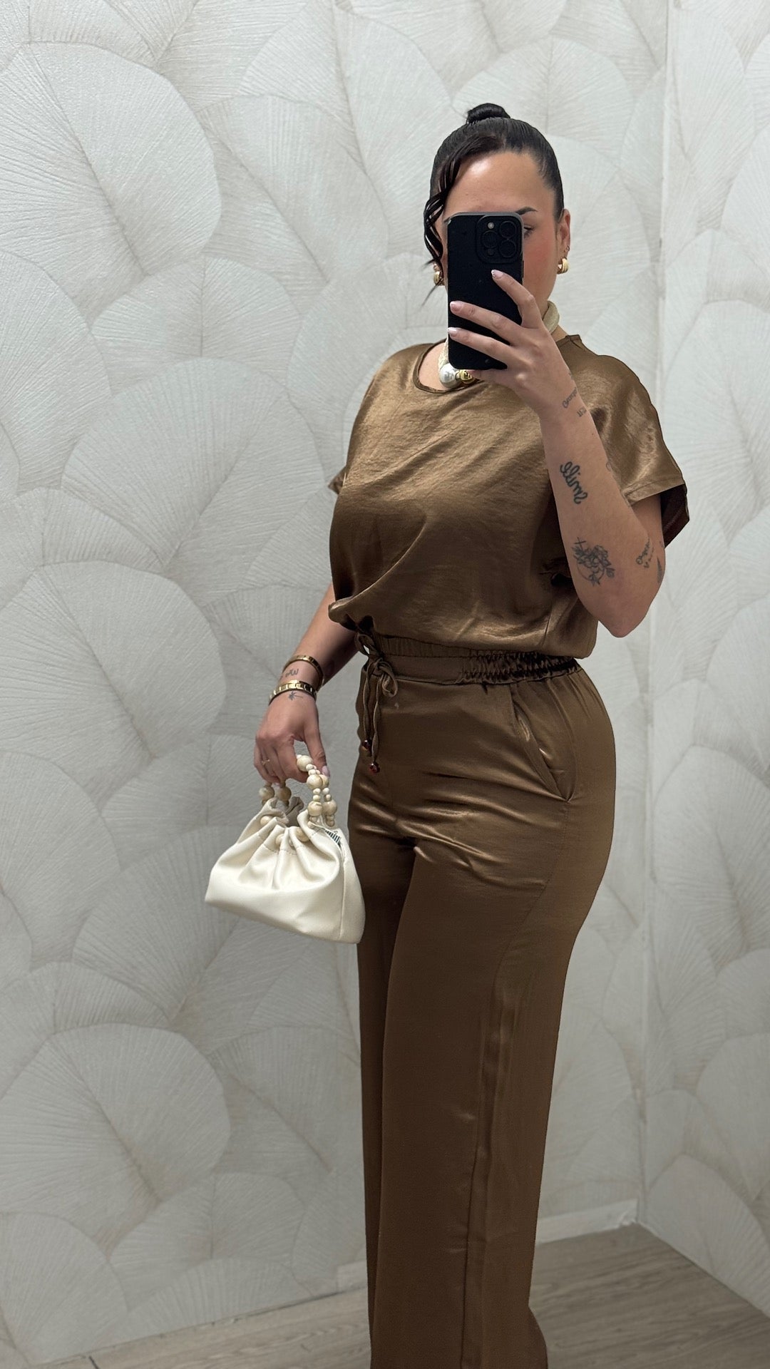 CONJUNTO SATINADO CAMISA Y PANTALÓN