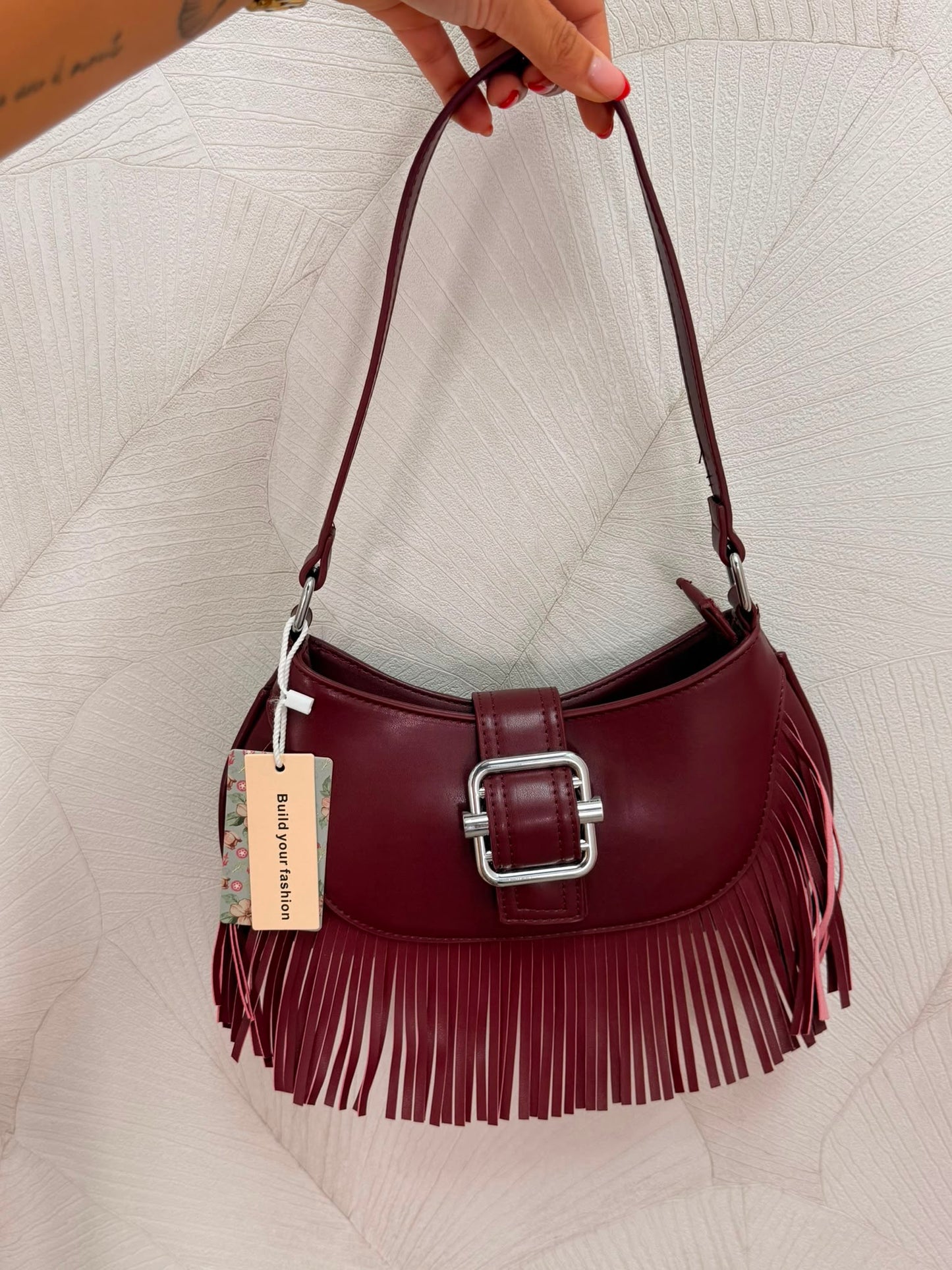 BOLSO FLECOS BURDEOS