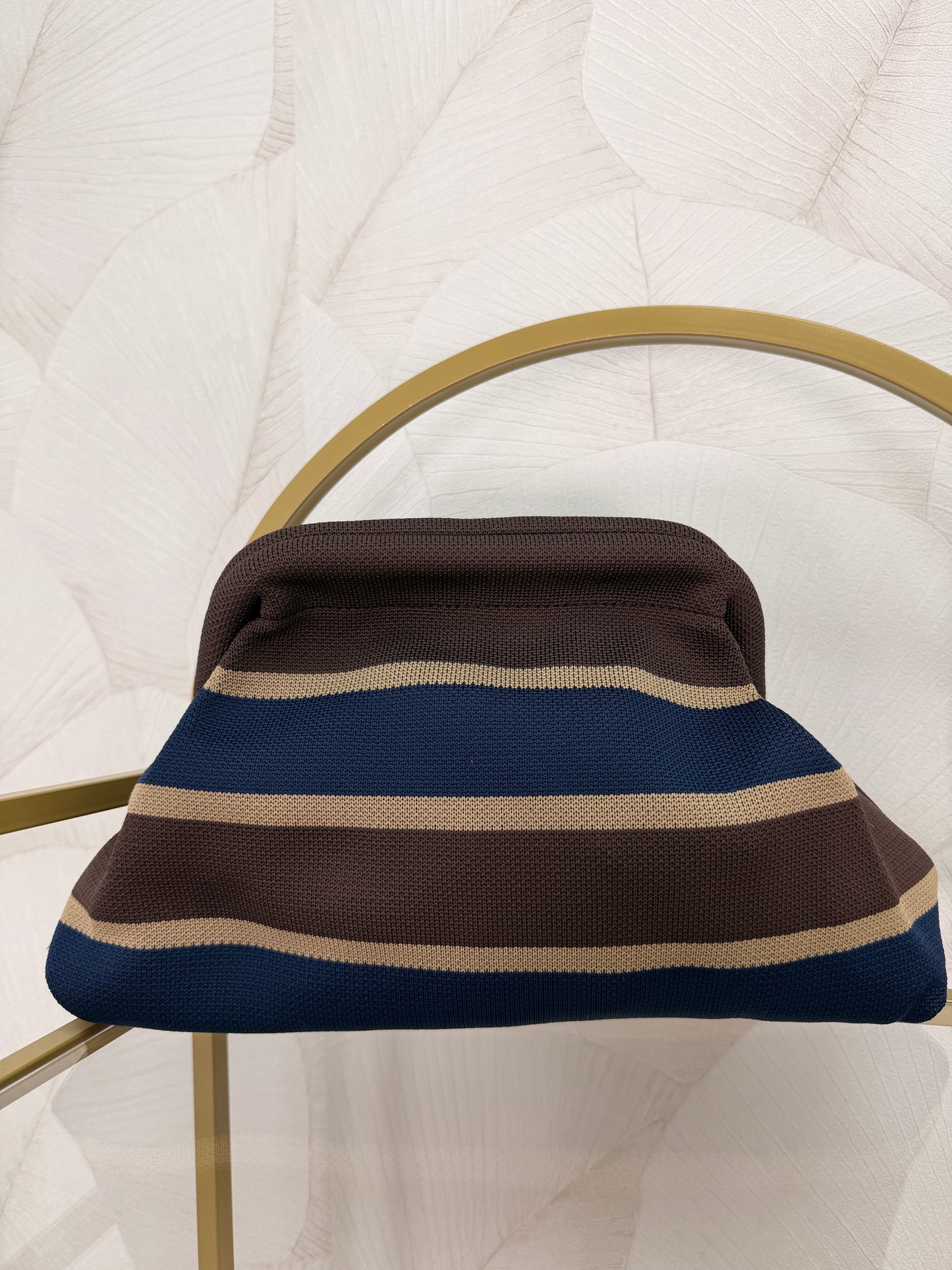 BOLSO RAYAS MARRÓN Y AZUL