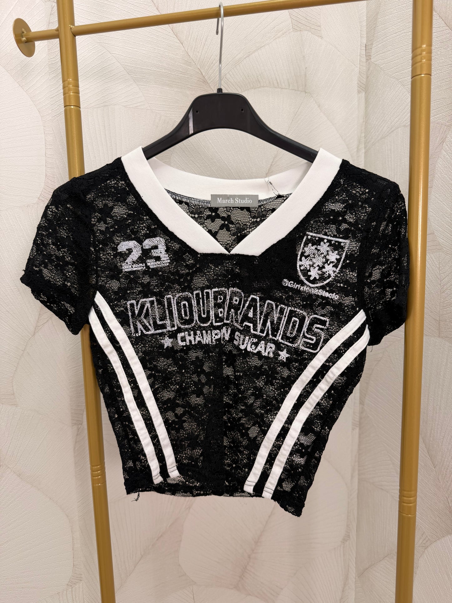 CAMISETA ENCAJE NEGRO