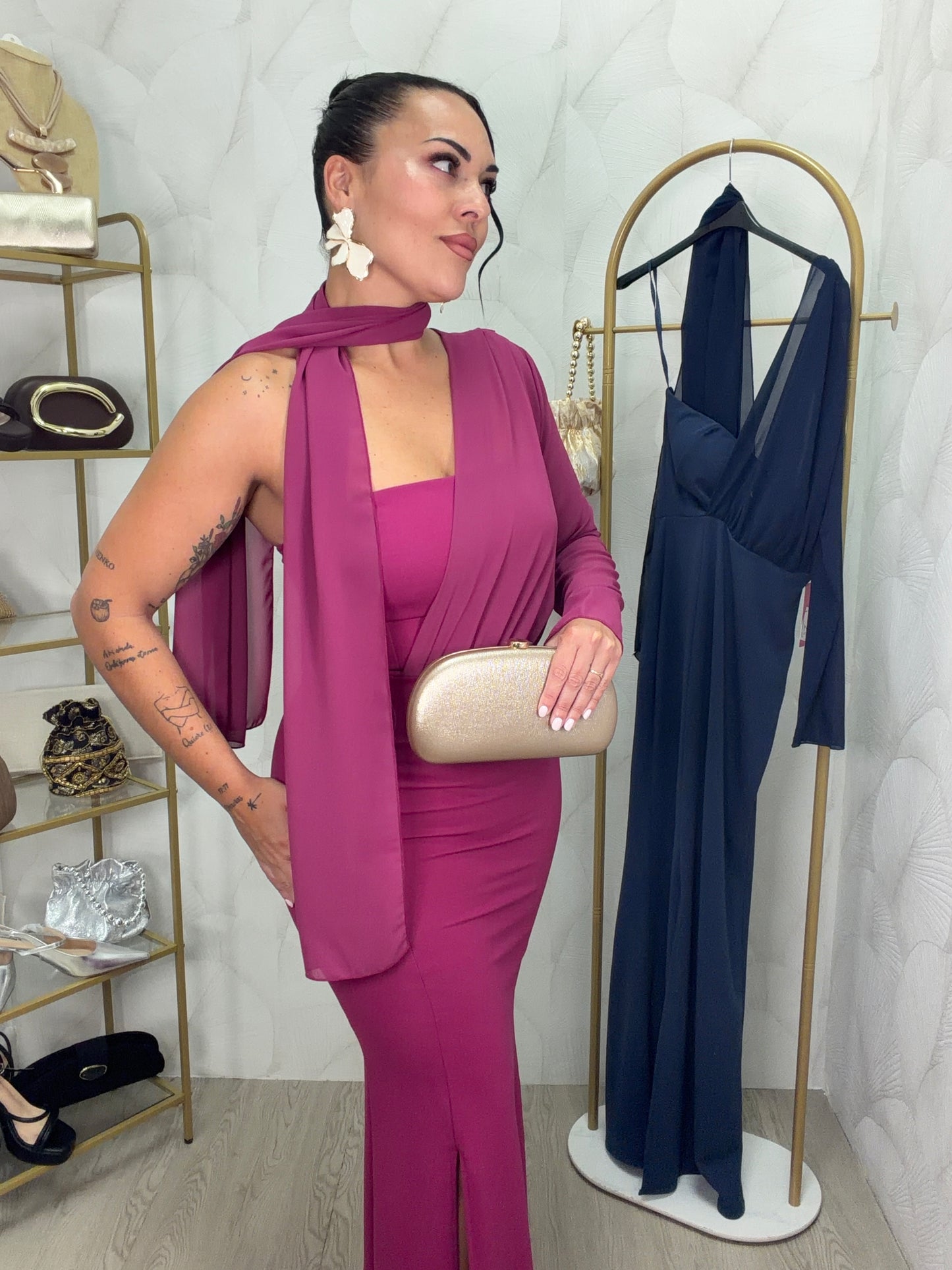 VESTIDO DETALLE GASA