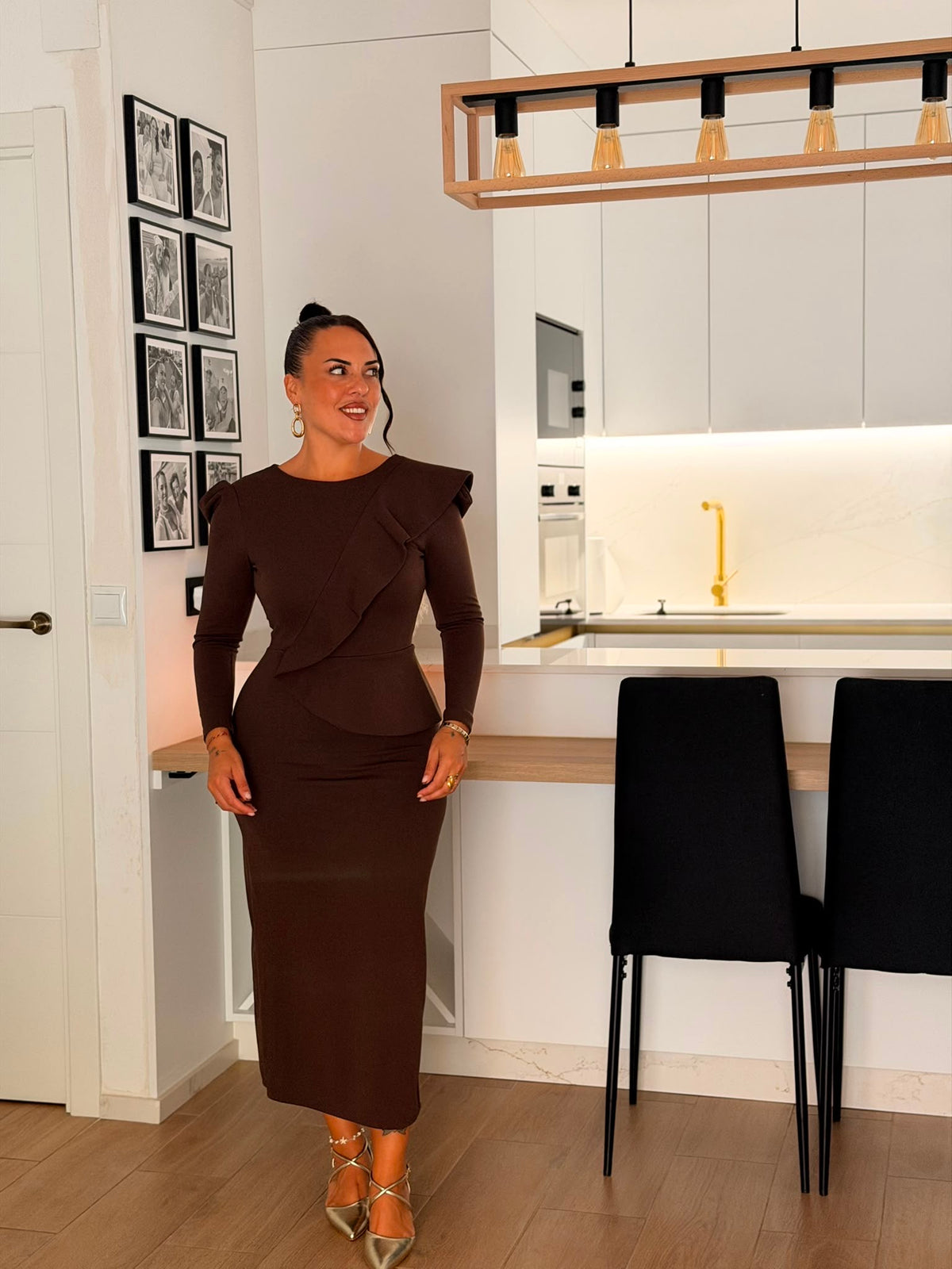 VESTIDO MIDI VOLANTE