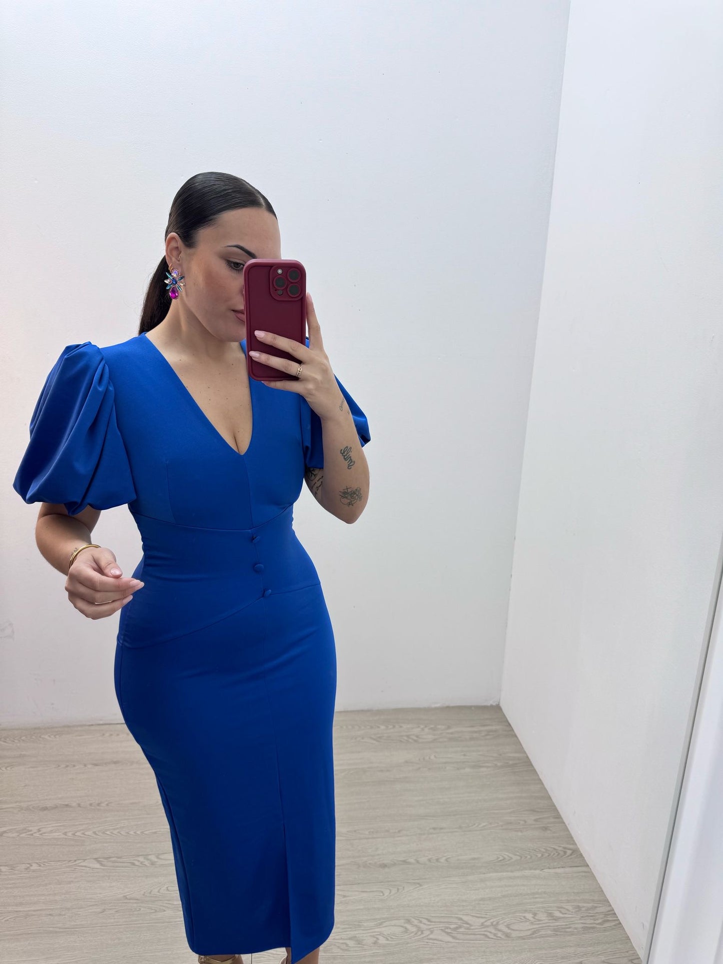Vestido Botones Azul