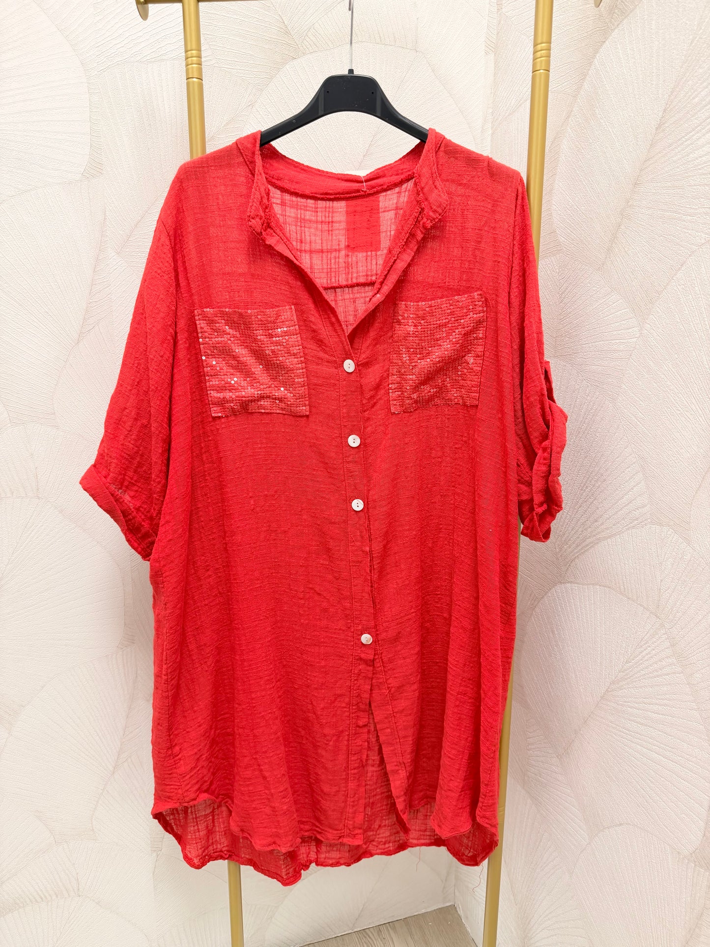 VESTIDO CAMISERO ROJO