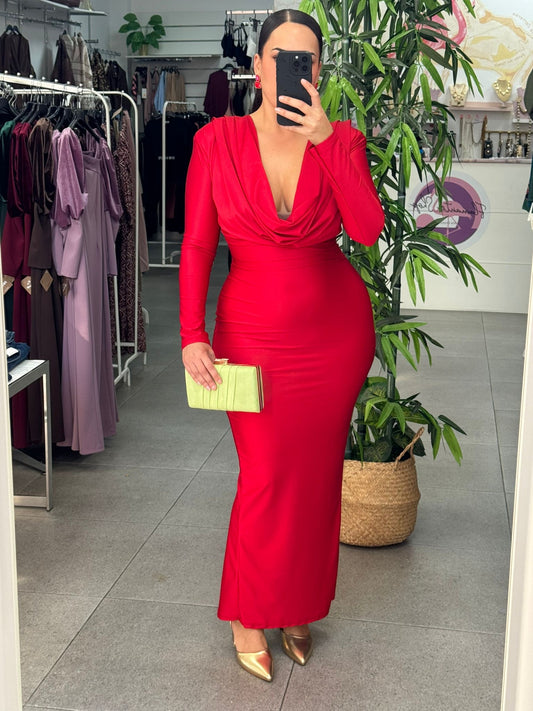 Vestido Evento Rojo Largo