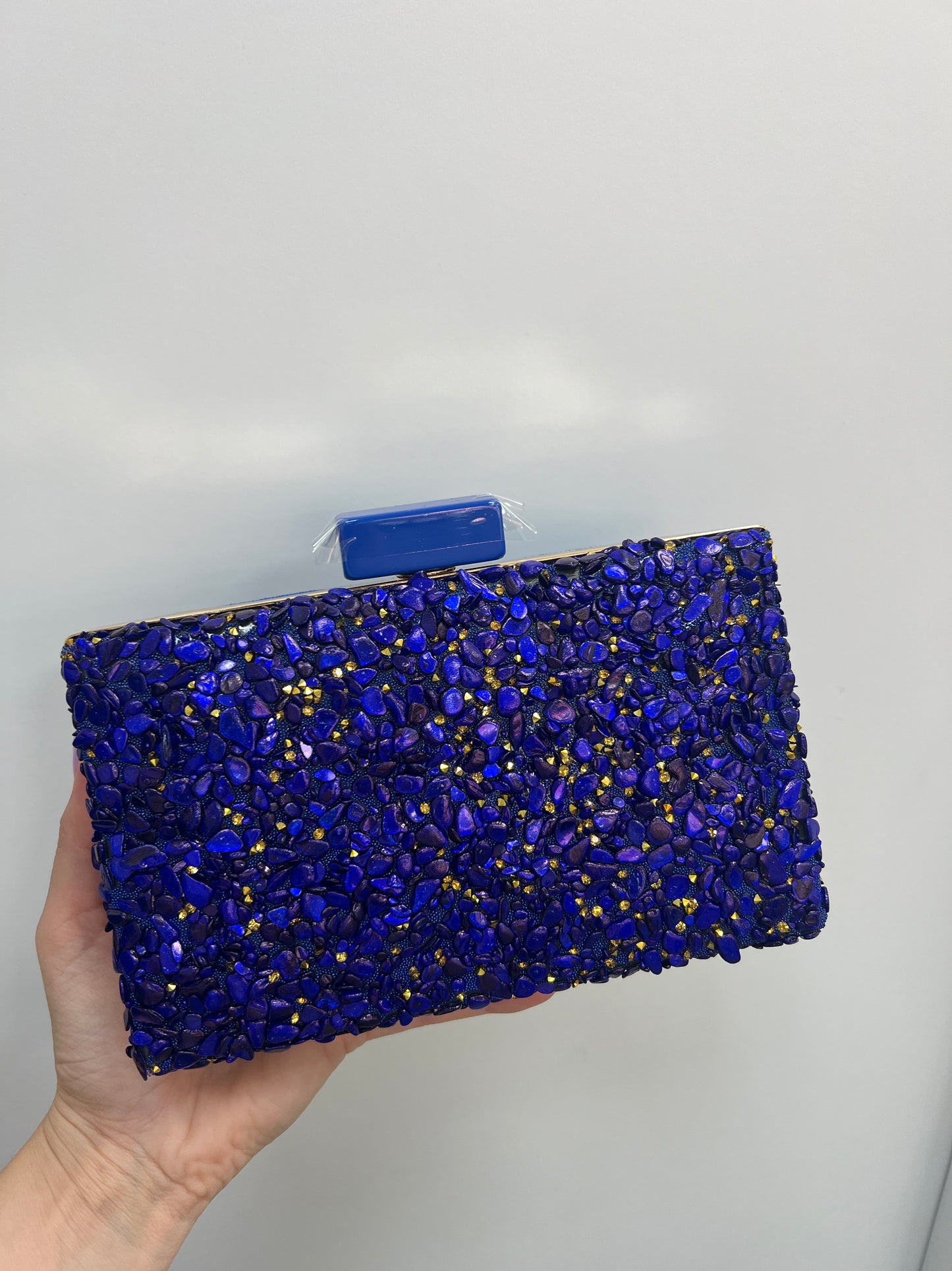 Bolso de Fiesta Piedras Azul Eléctrico