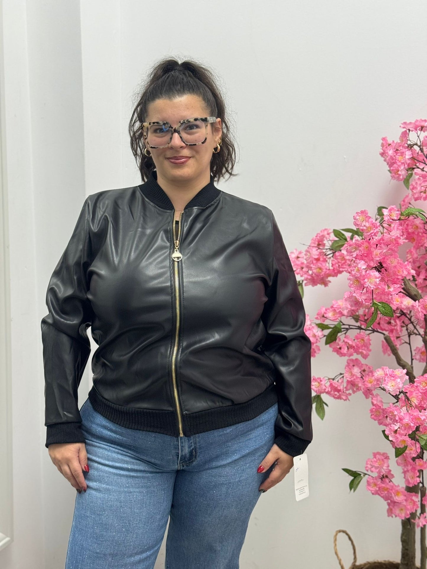 Chaqueta Polipiel Negro