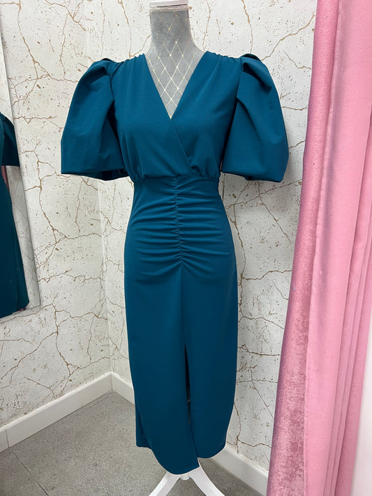 Vestido Mangas Azul