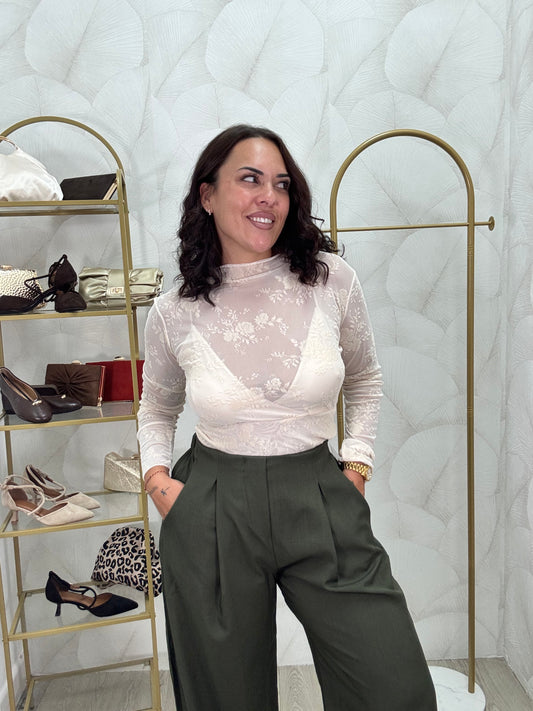 TOP BEIGE FLORES