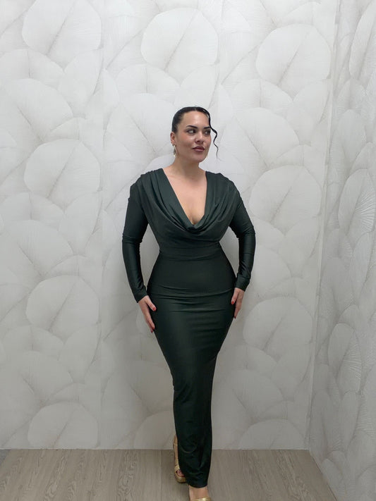 VESTIDO VERDE OSCURO